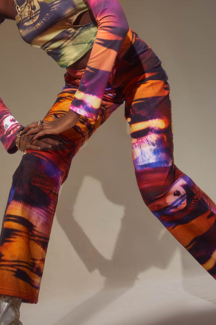 Petite Oracle Eye Print Jeans sold by Jaded London product image thumbnail 4