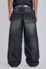 Washed Black Crash Biker Colossus Jeans sold by Jaded London