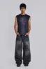 Washed Black Crash Biker Colossus Jeans sold by Jaded London