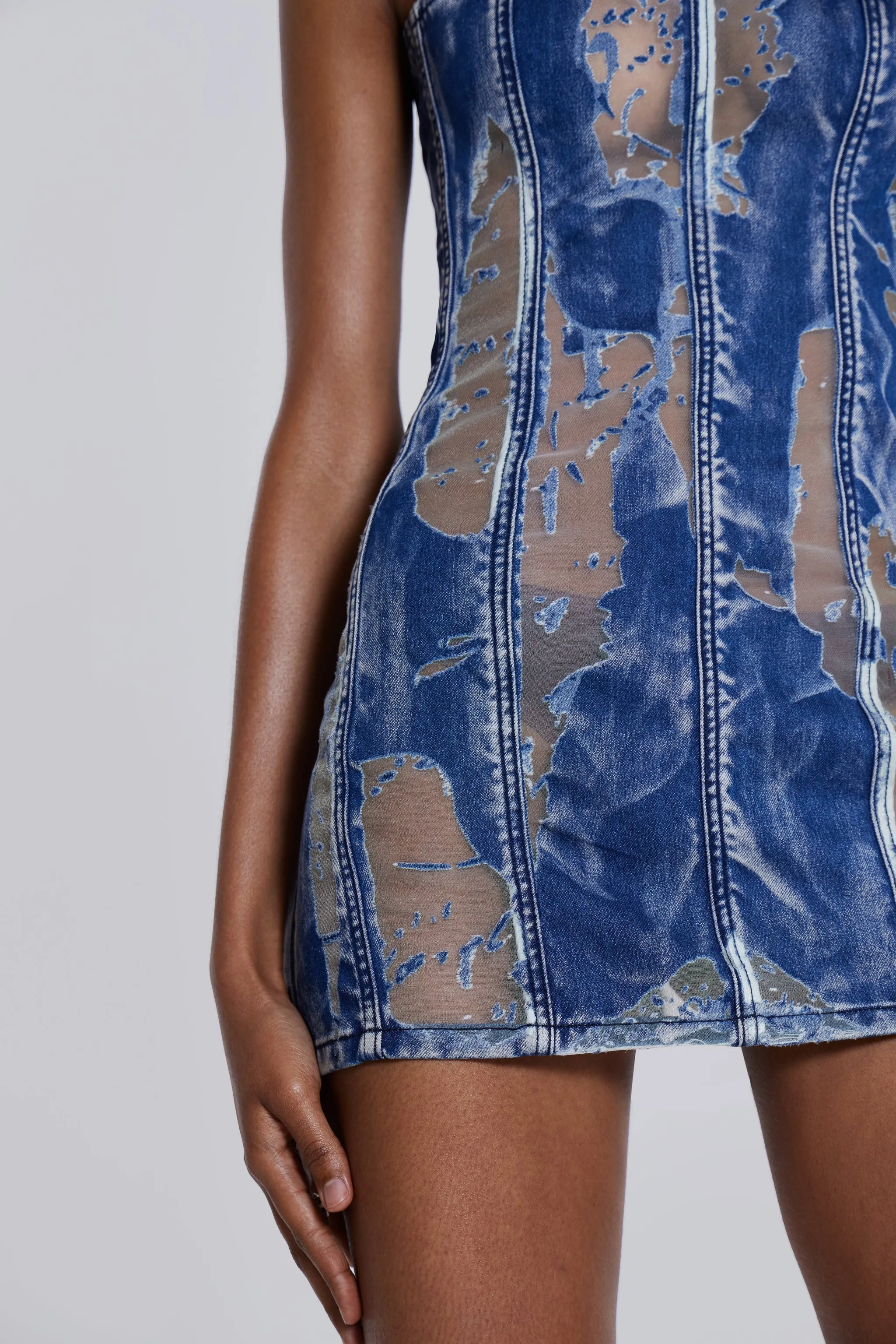 Zion Denim Corset Mini Dress sold by Jaded London product image thumbnail 5