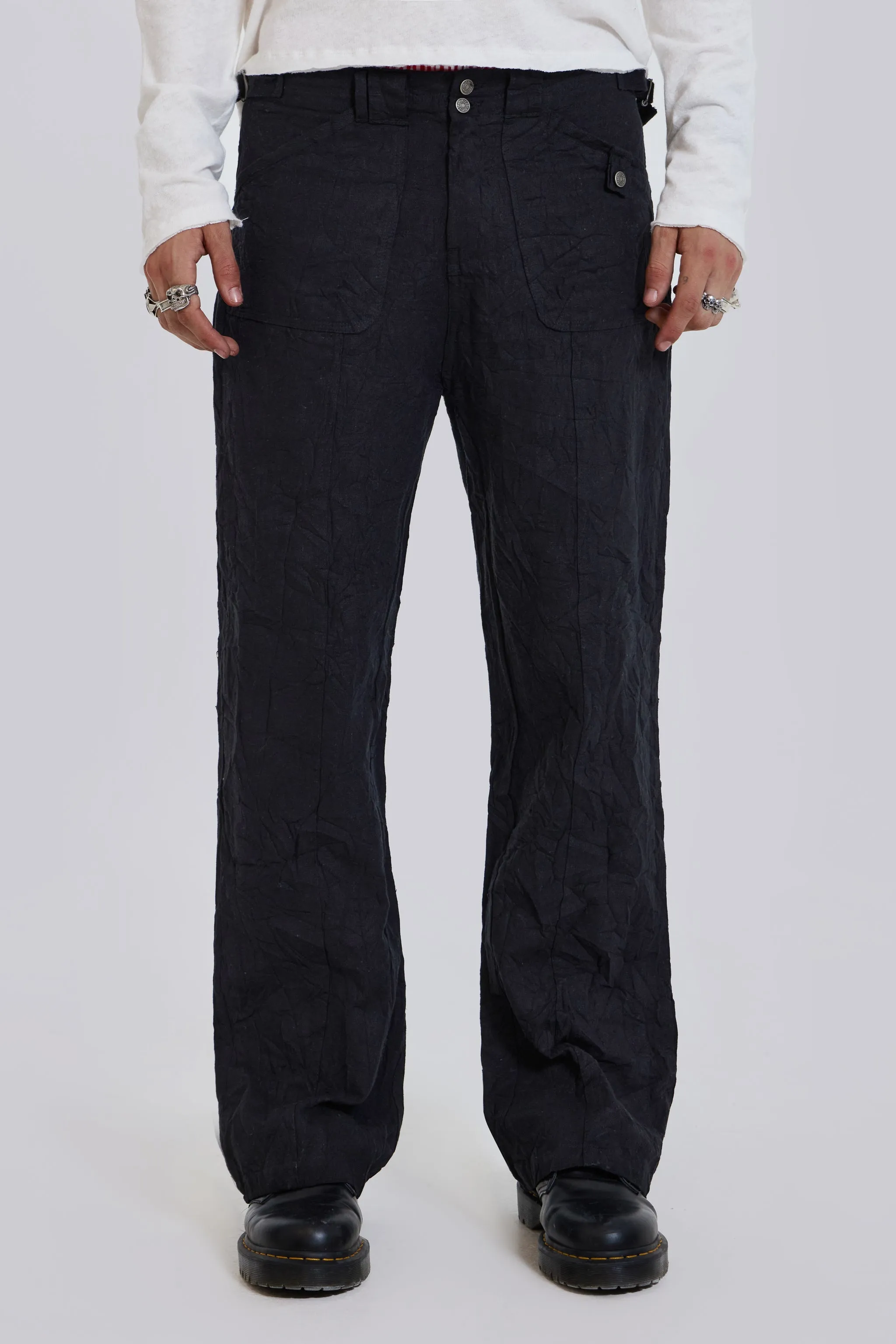 Black Creased Pants sold by Jaded London