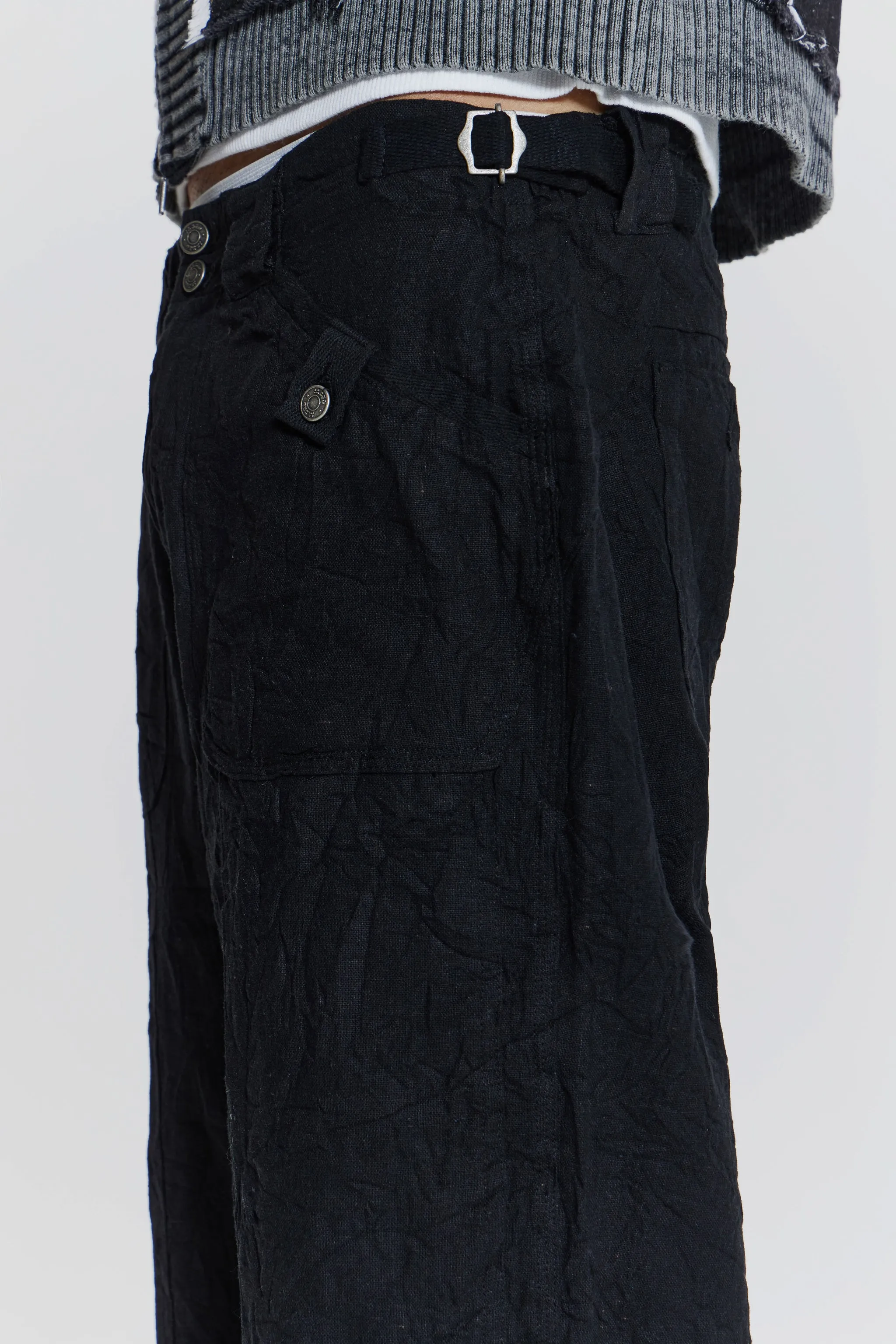 Black Creased Pants sold by Jaded London product image thumbnail 4