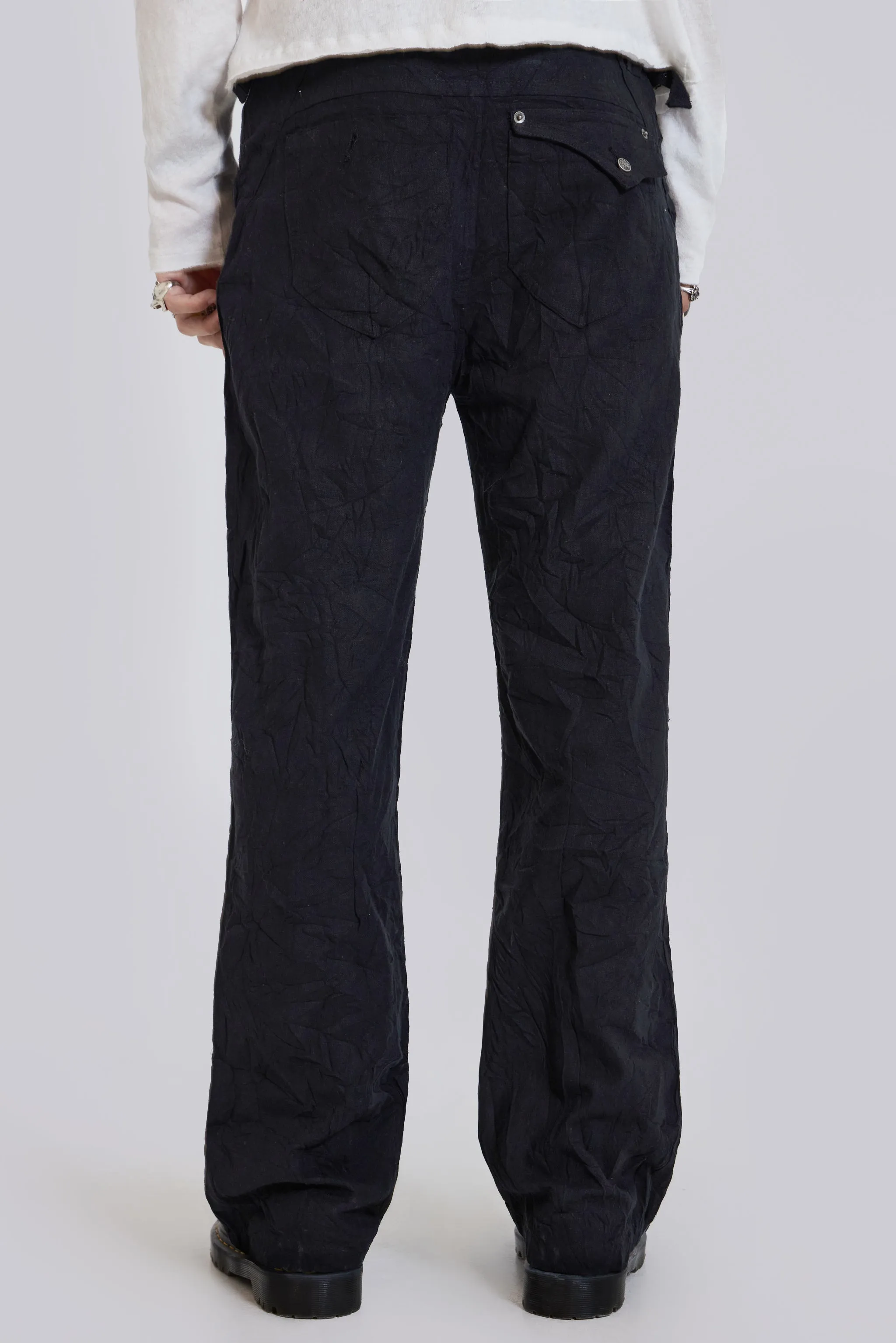 Black Creased Pants sold by Jaded London product image thumbnail 3