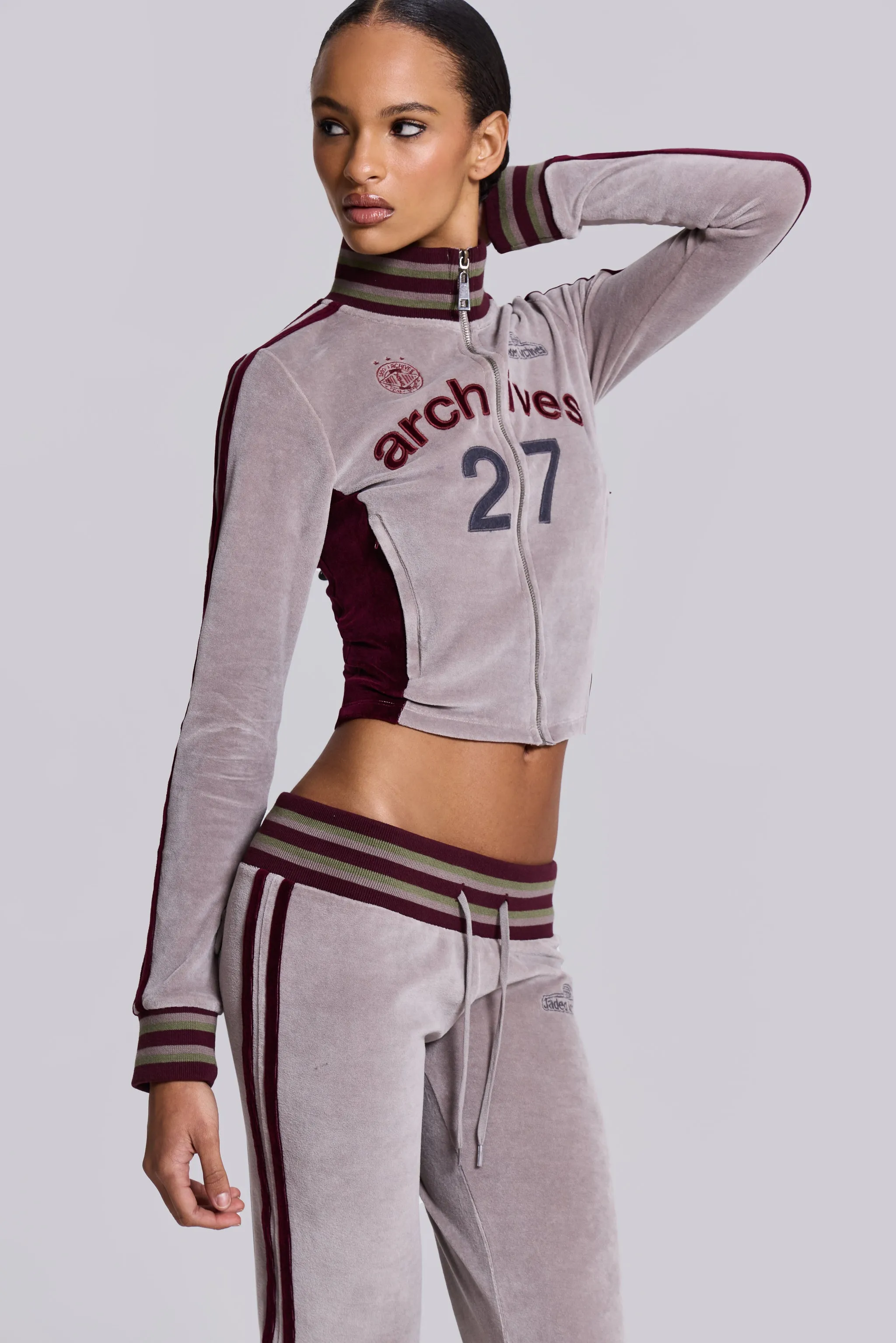 27 Velour Track Top sold by Jaded London product image thumbnail 3