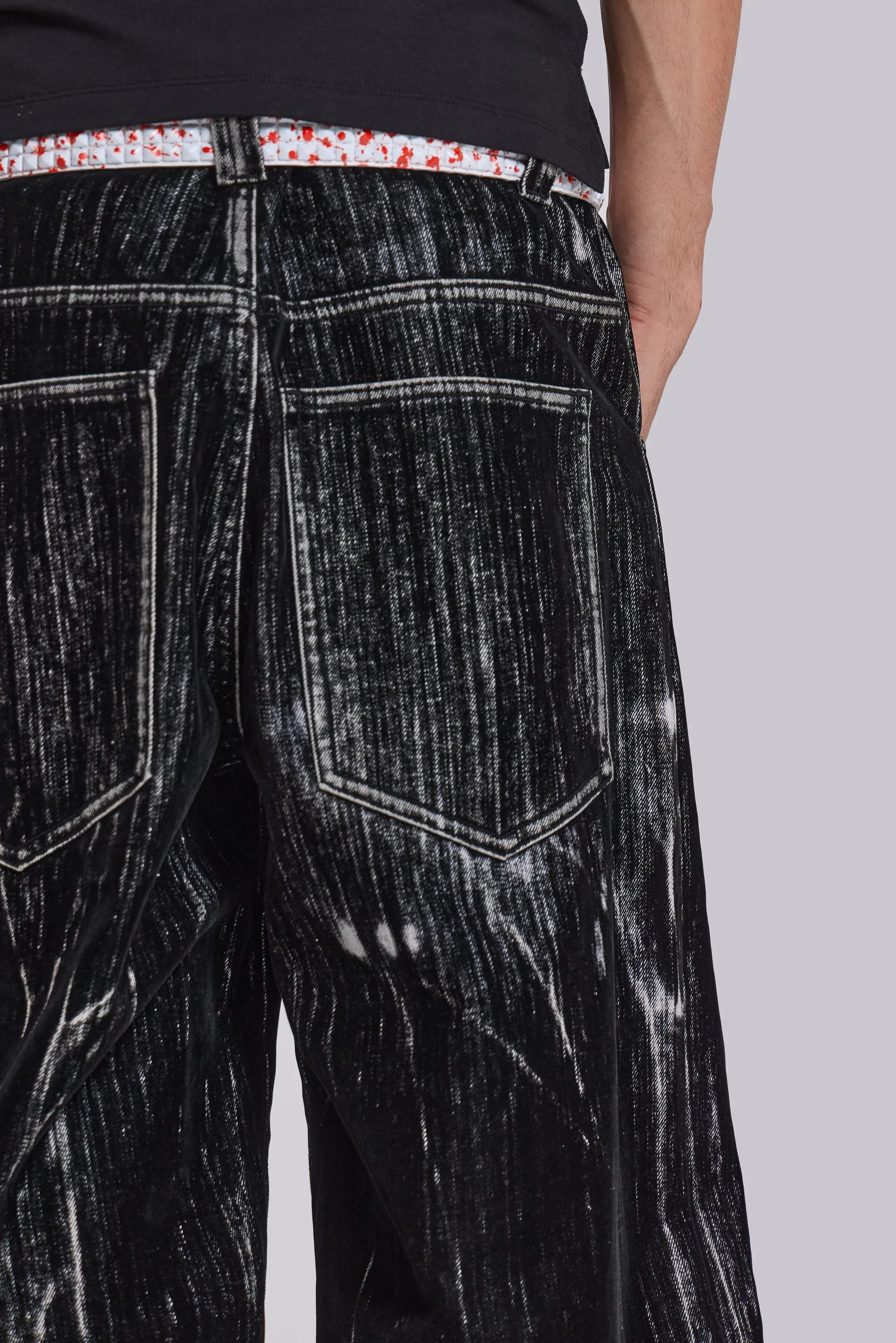 Black Flock Colossus Jeans sold by Jaded London product image thumbnail 5