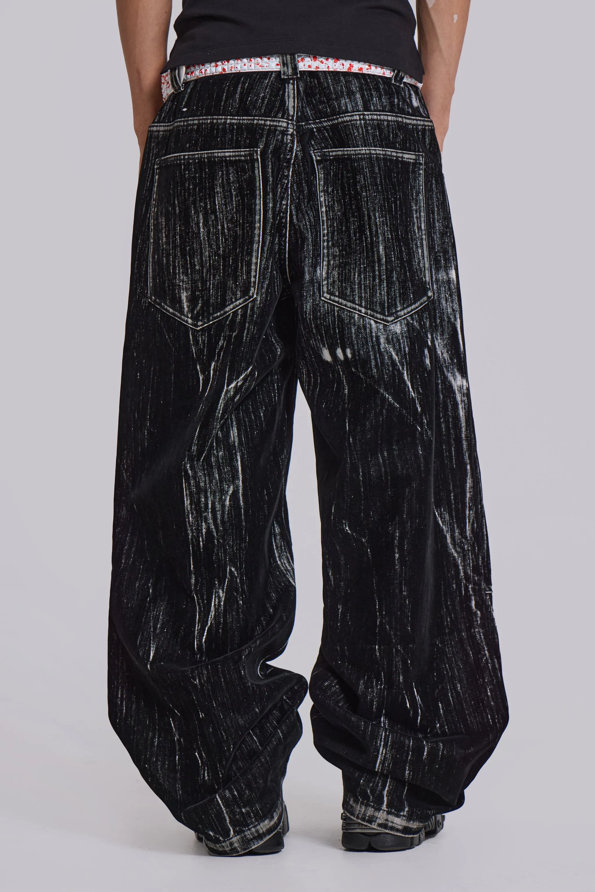 Black Flock Colossus Jeans sold by Jaded London product image thumbnail 3