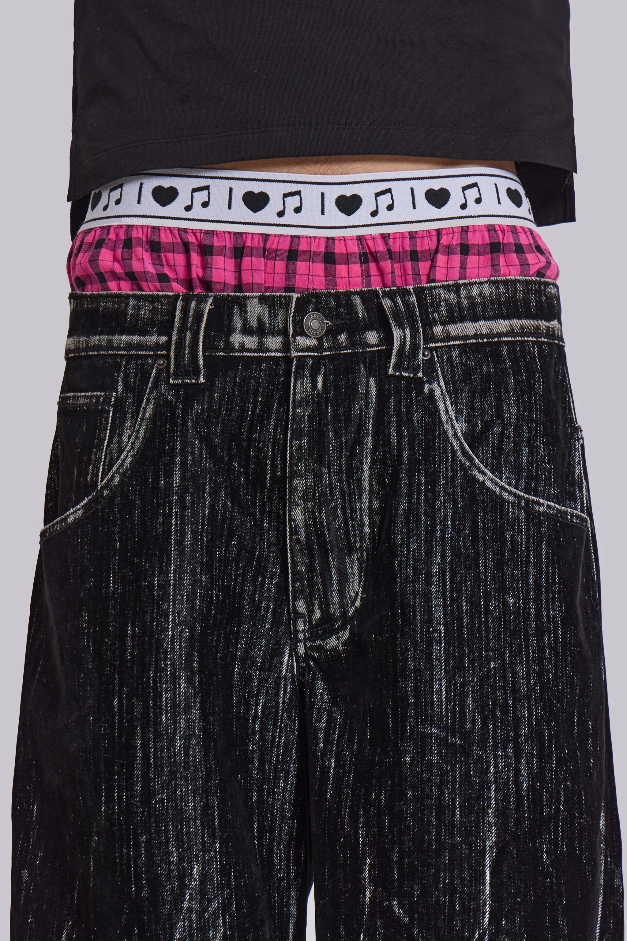 Black Flock Colossus Jeans sold by Jaded London product image thumbnail 4