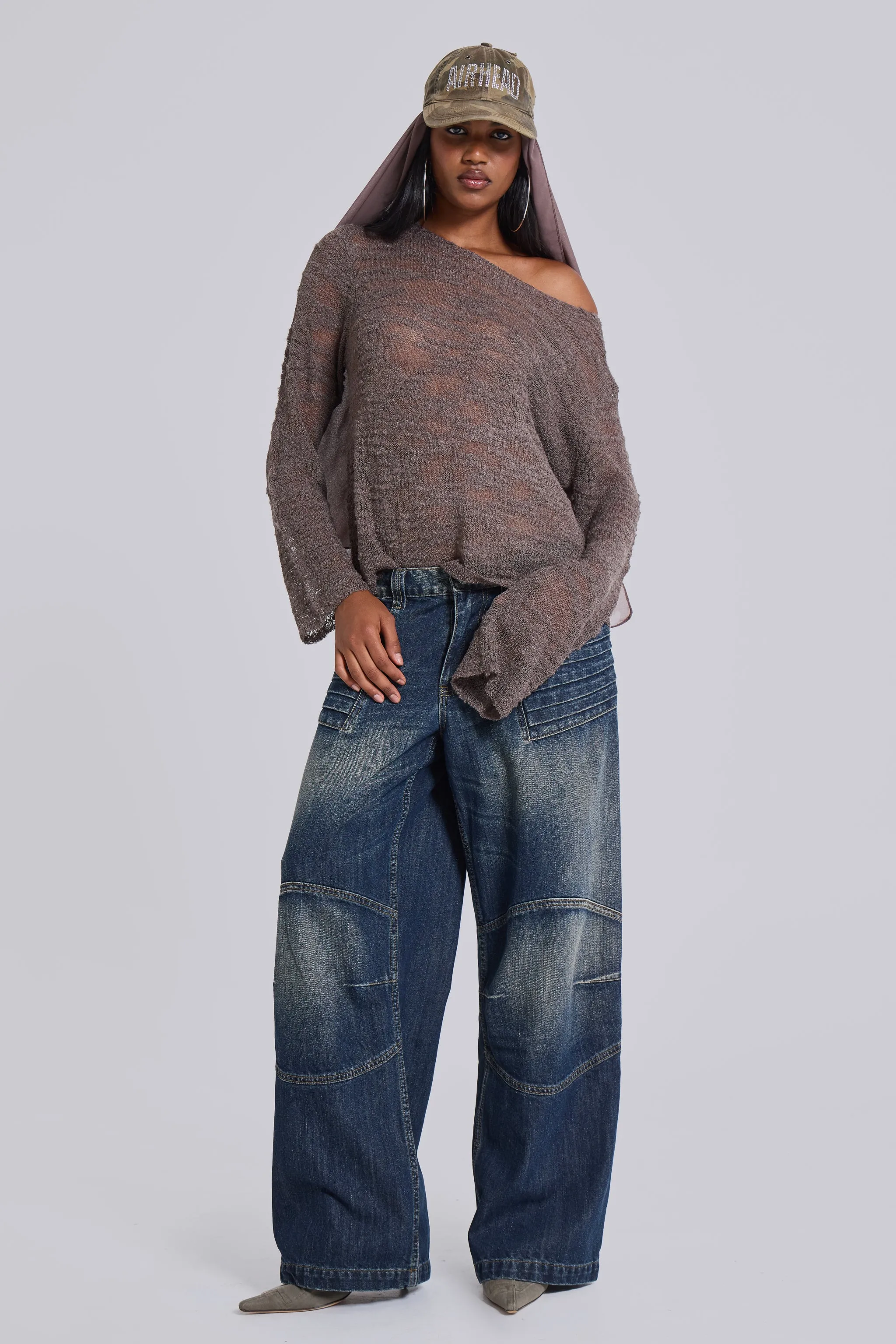 Mid Blue Crash Biker Colossus Jeans sold by Jaded London product image thumbnail 5