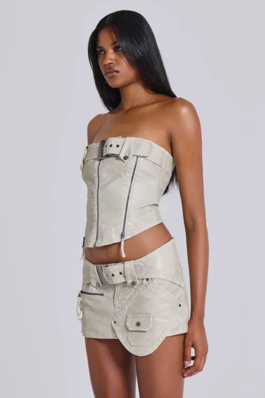 Axel Faux Leather Corset Top sold by Jaded London