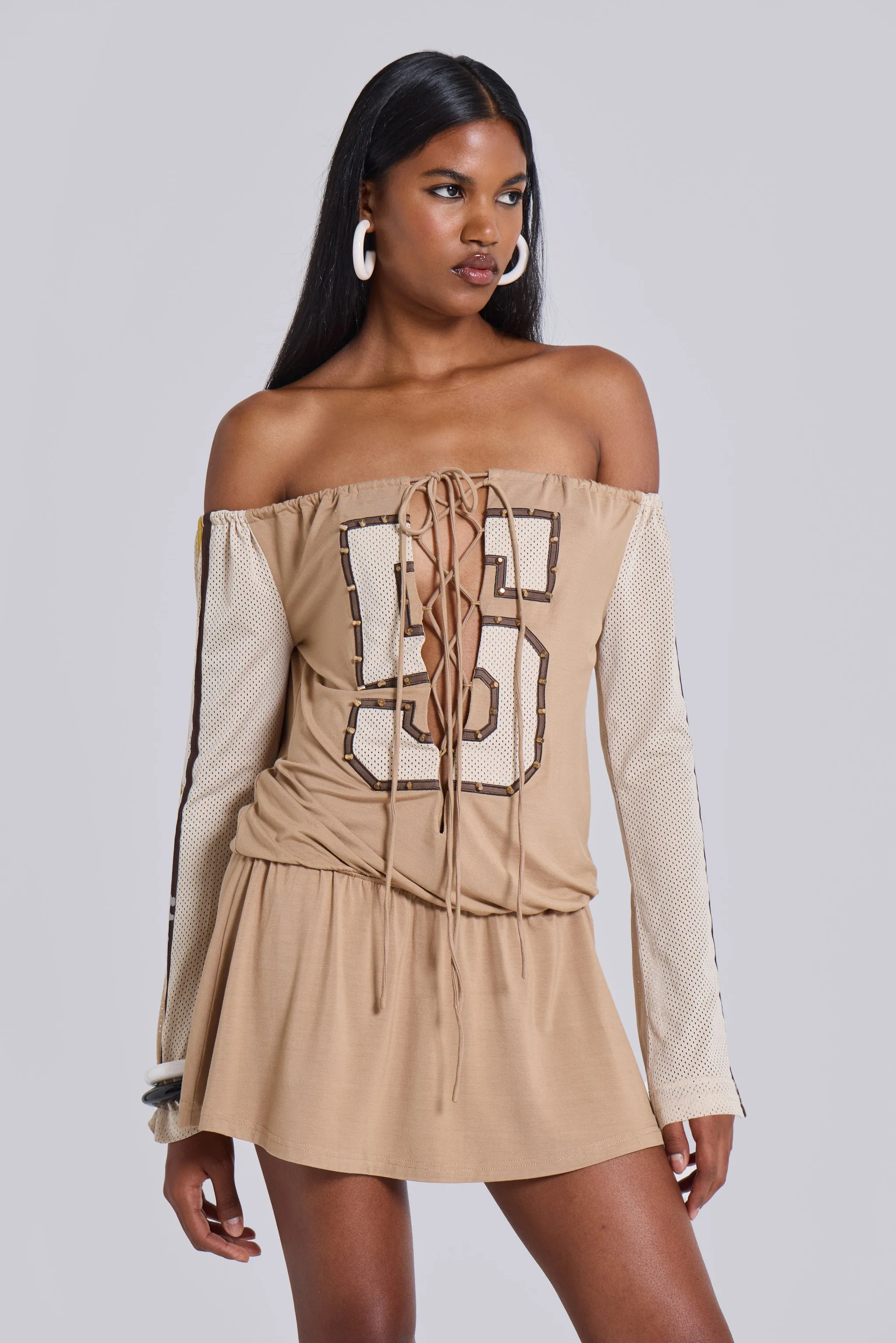 Maia Lace Up Mini Dress sold by Jaded London