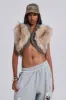 Meka Faux Fur Knit Shrug sold by Jaded London