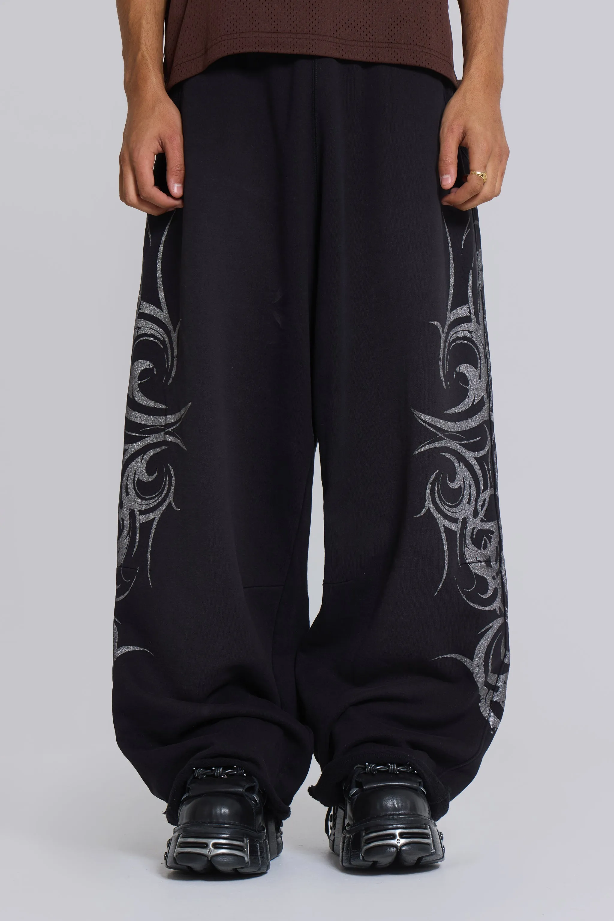 Black Baggy Blade Joggers sold by Jaded London