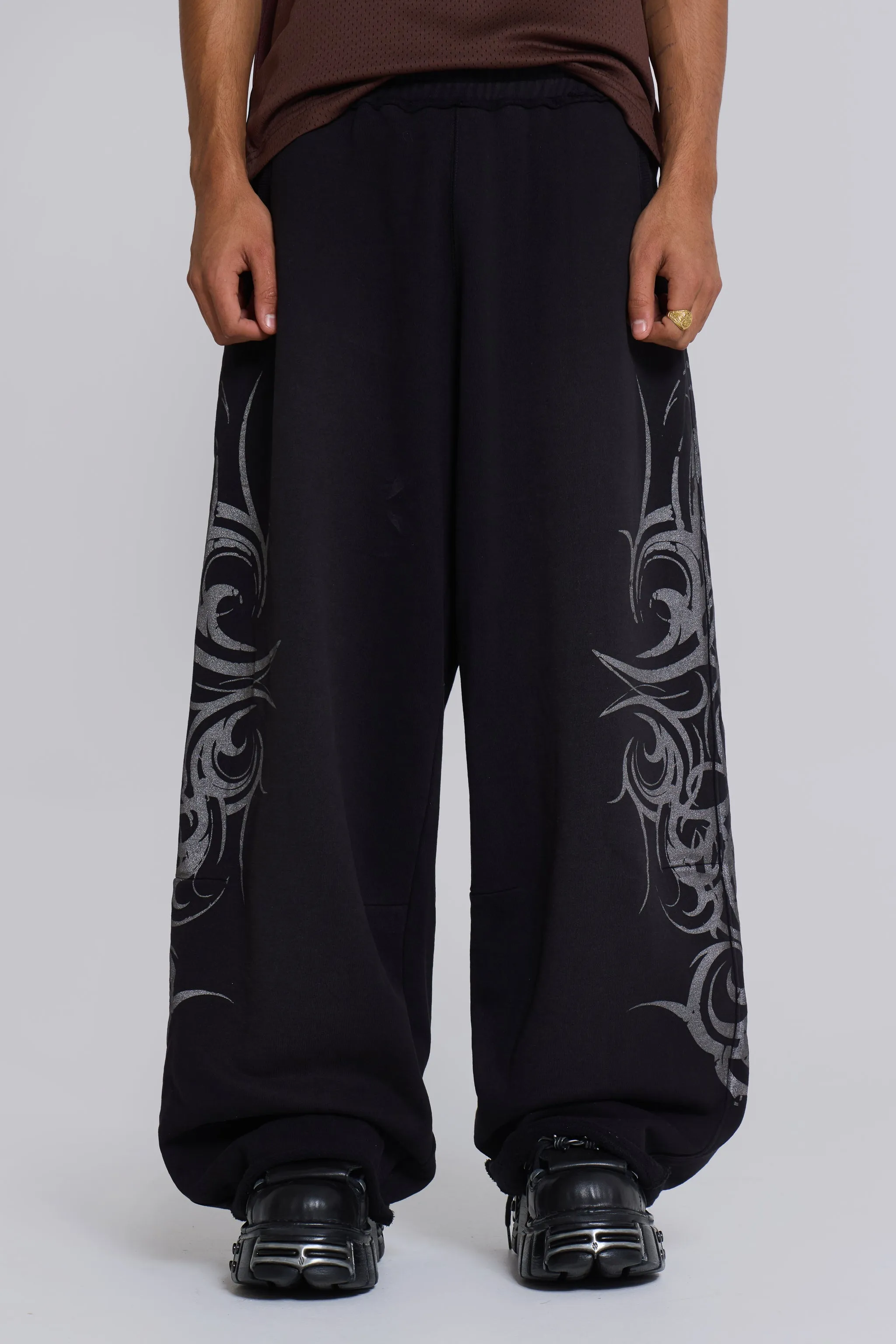 Black Baggy Blade Joggers sold by Jaded London product image thumbnail 4