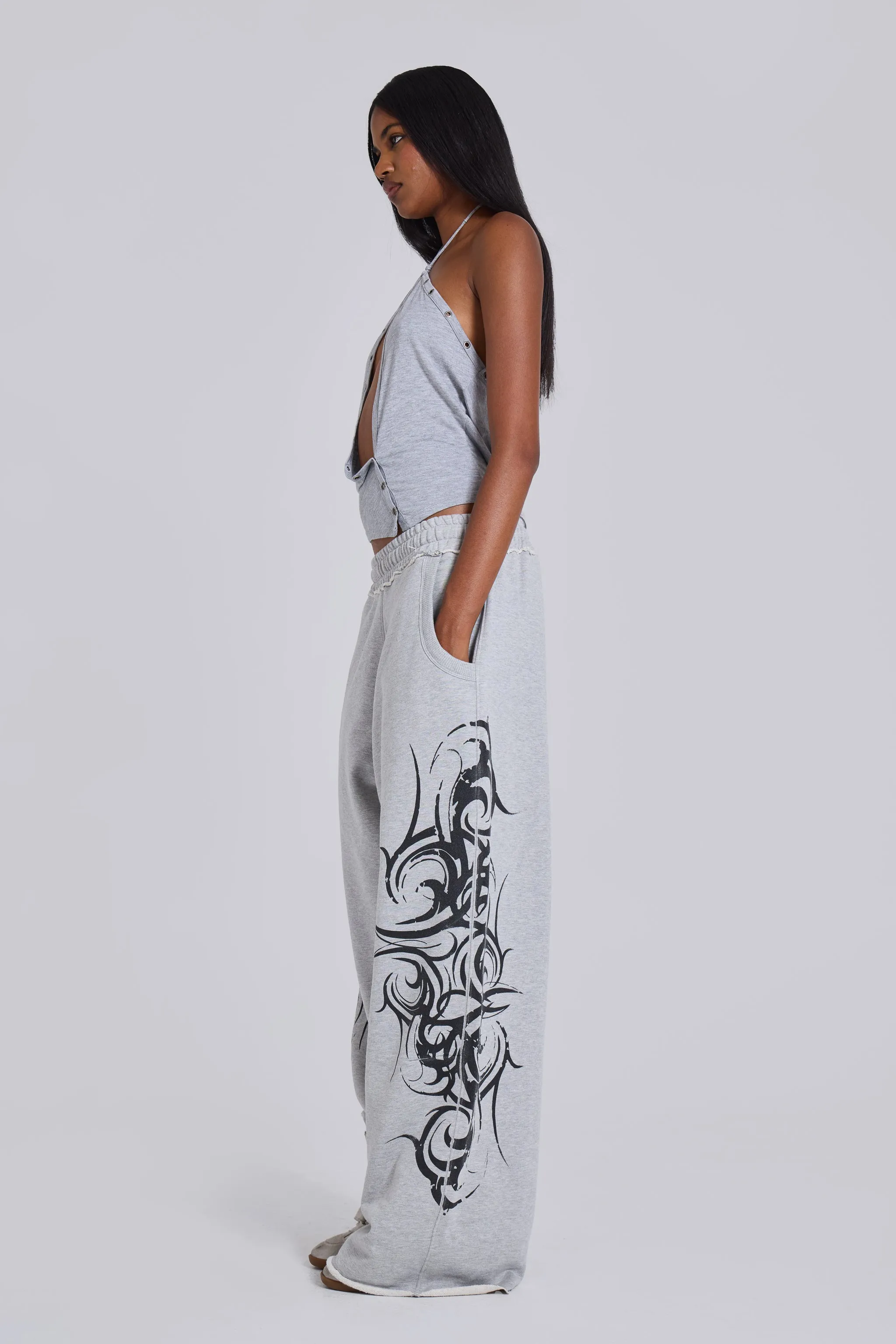 Grey Baggy Blade Joggers sold by Jaded London