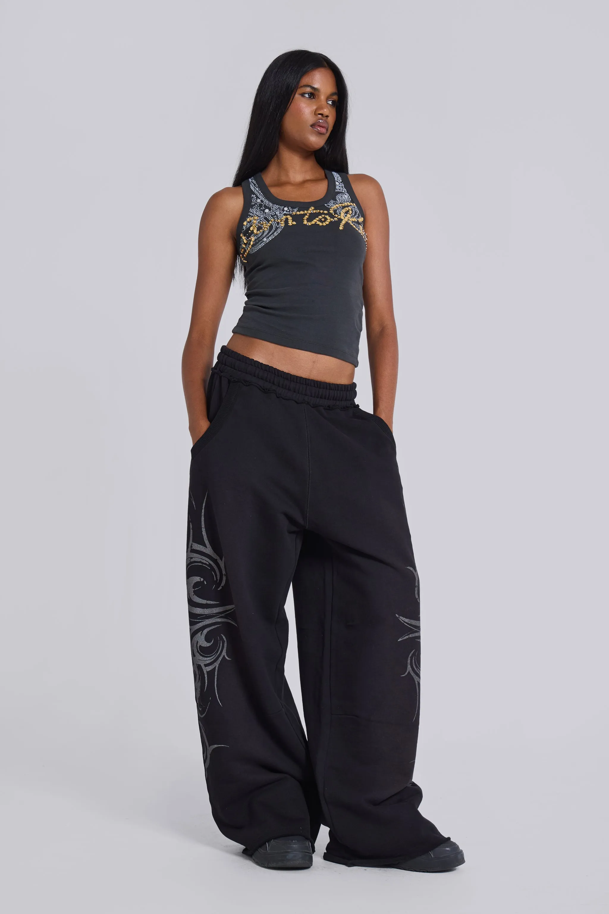 Black Baggy Blade Joggers sold by Jaded London product image thumbnail 2