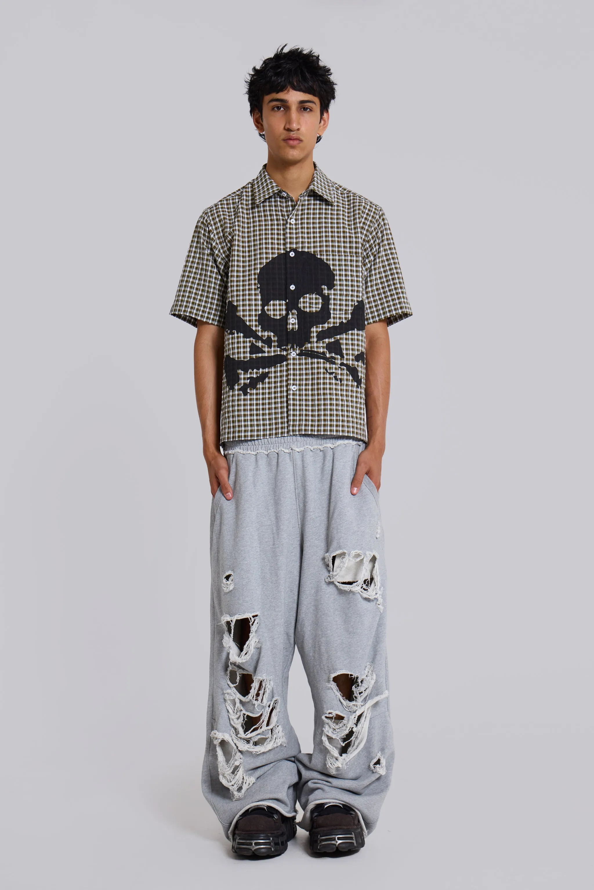 Distressed Grey Marl Baggy Monster Joggers sold by Jaded London product image thumbnail 3