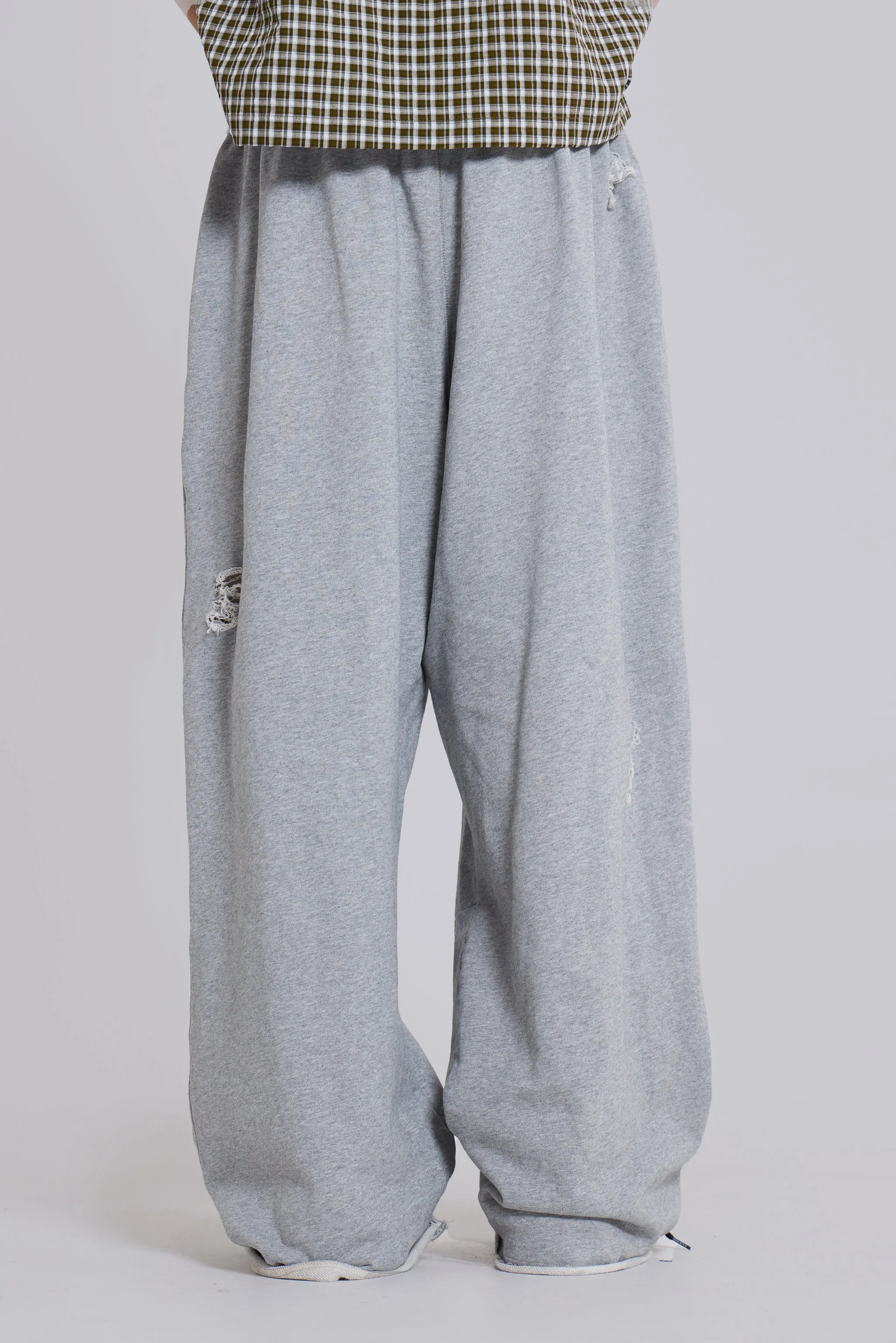 Distressed Grey Marl Baggy Monster Joggers sold by Jaded London product image thumbnail 4