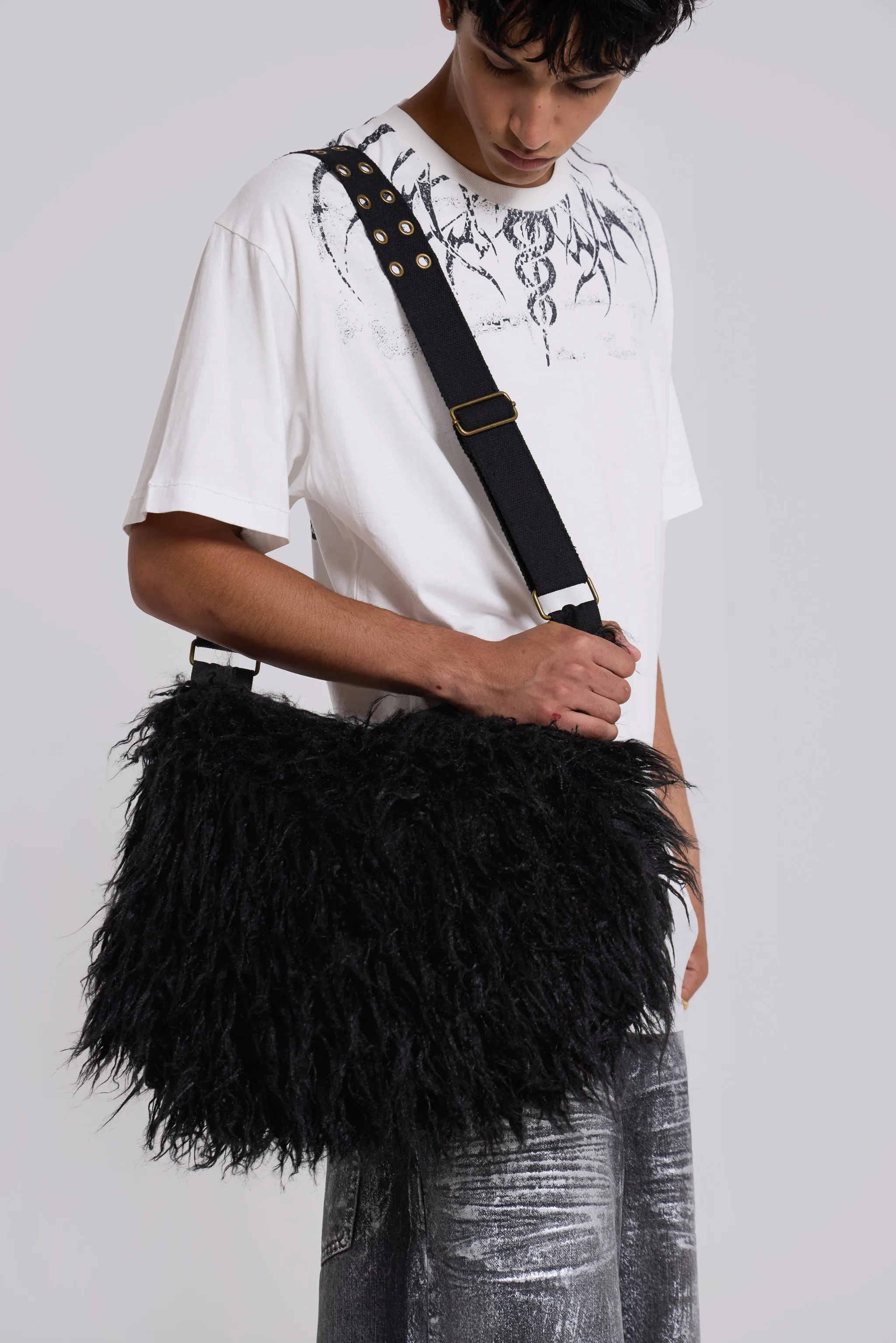 Blackout Faux Fur Sling Bag sold by Jaded London product image thumbnail 2