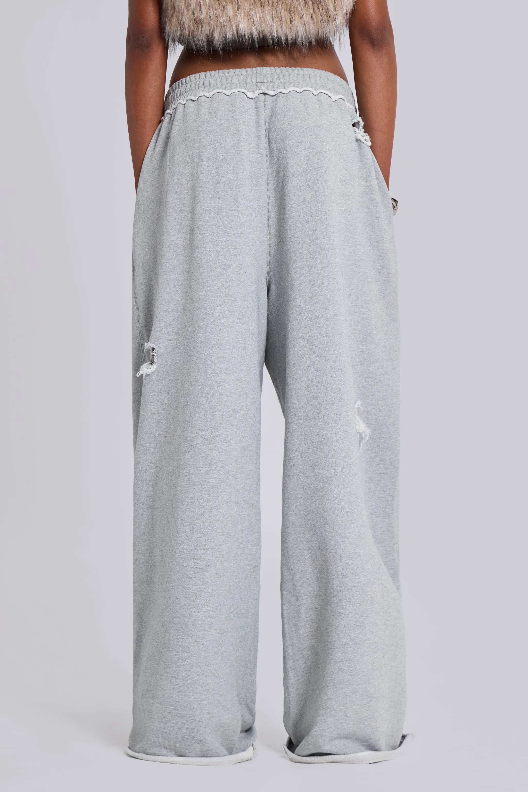 Distressed Grey Marl Baggy Monster Joggers sold by Jaded London product image thumbnail 3