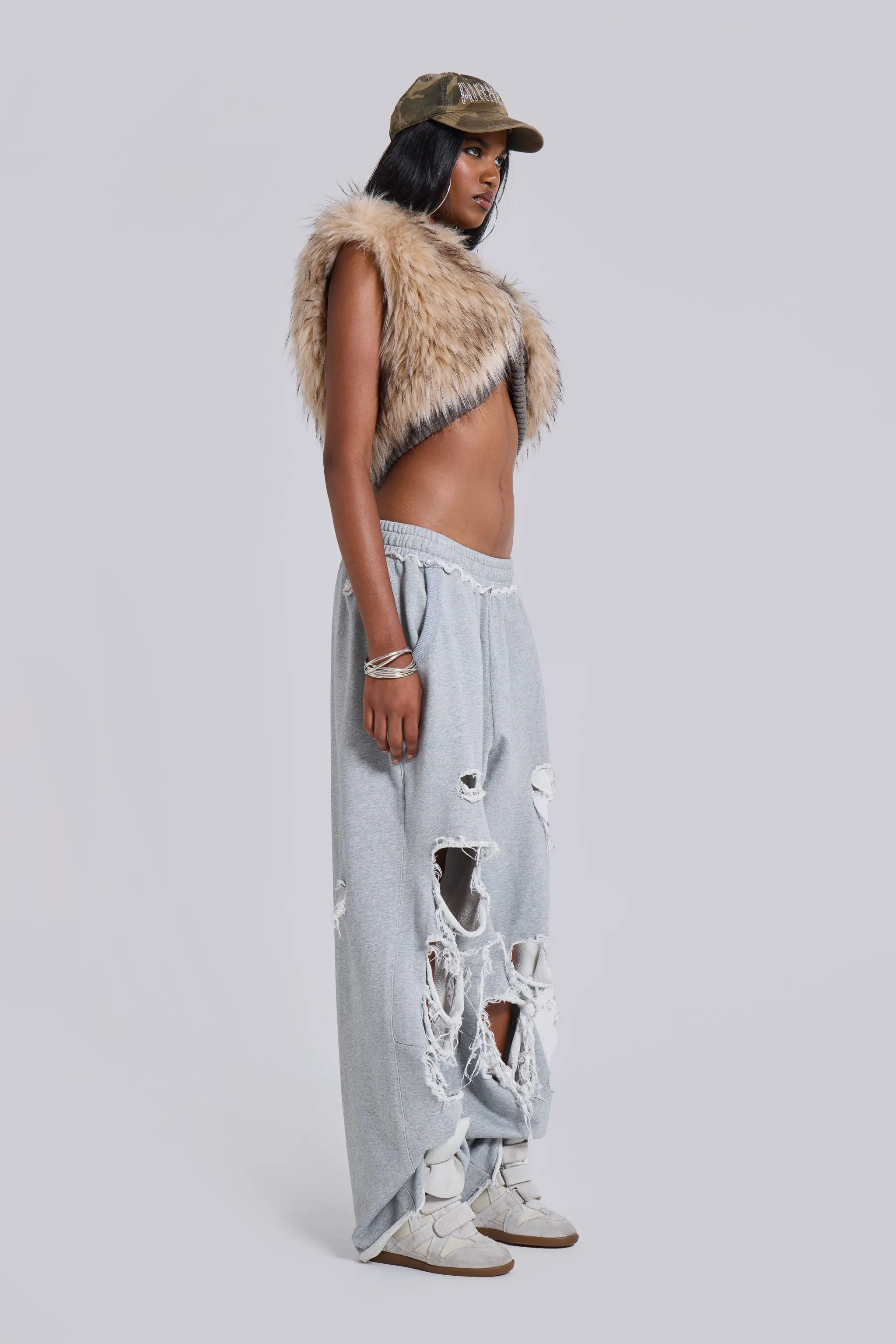 Distressed Grey Marl Baggy Monster Joggers sold by Jaded London product image thumbnail 5