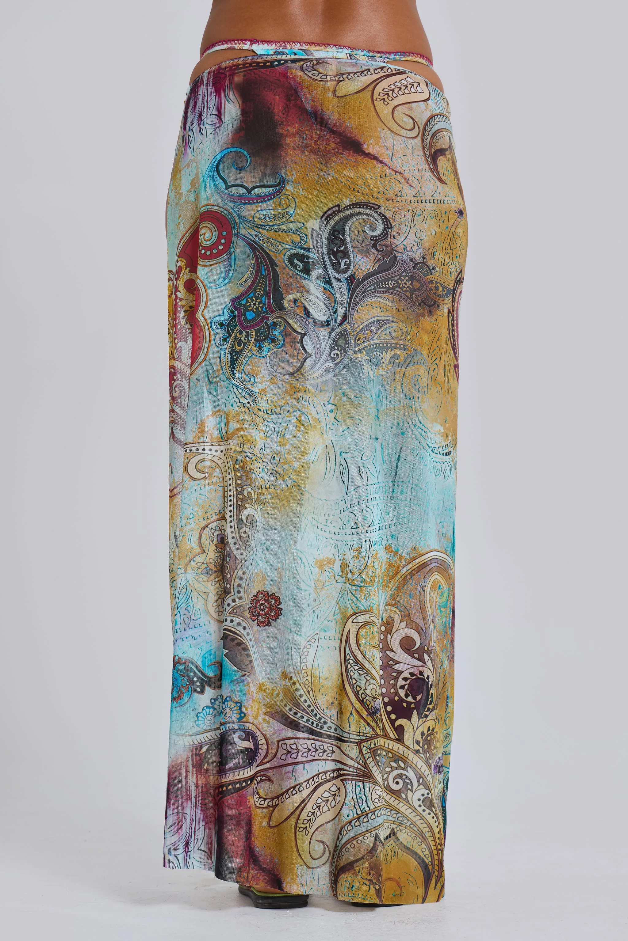 Daria Mesh Maxi Sarong Skirt With Beaded Trim sold by Jaded London product image thumbnail 5