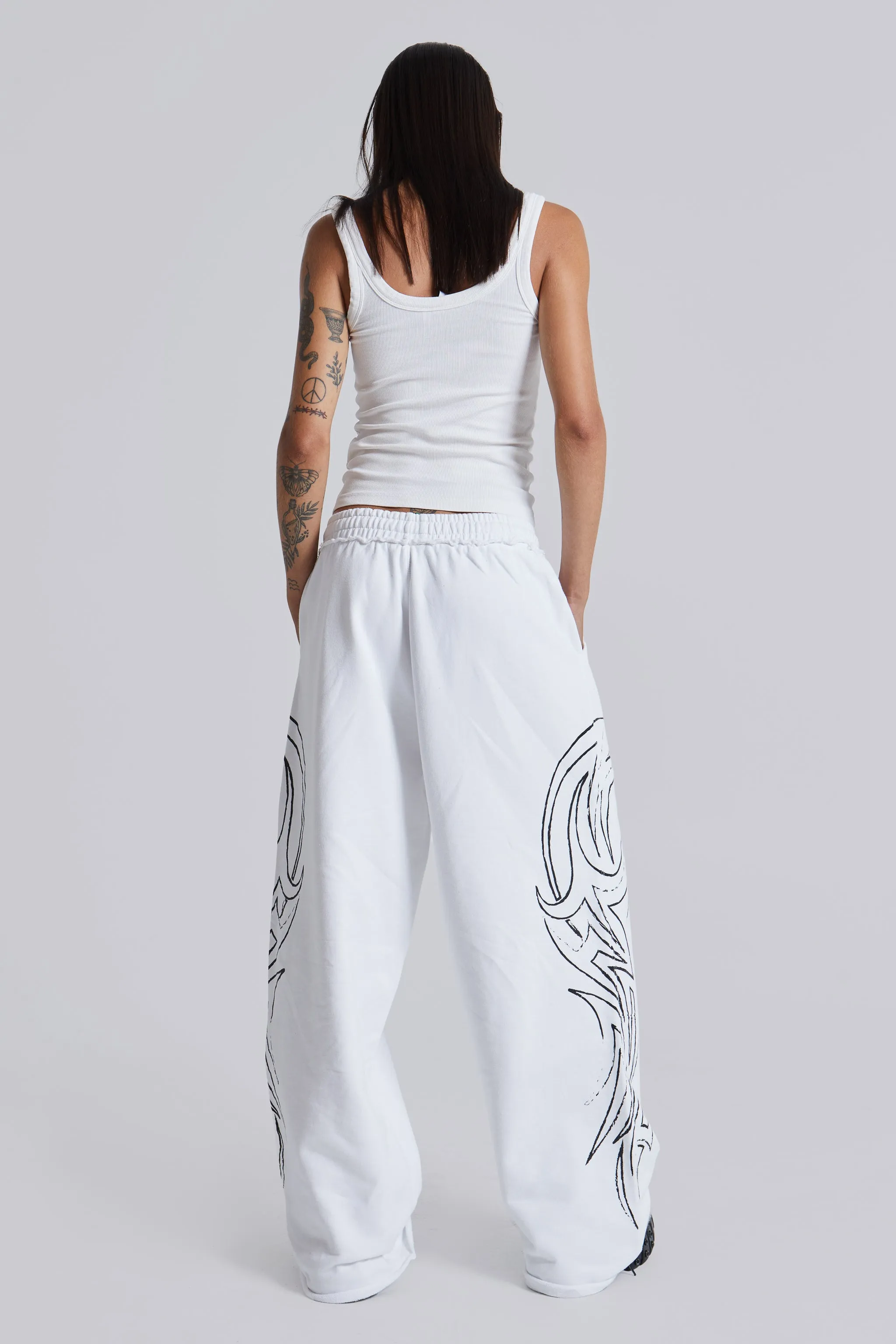 White Baggy Blade Joggers sold by Jaded London product image thumbnail 2