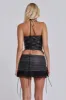 Odile Black Faux Leather Lace Up Corset sold by Jaded London