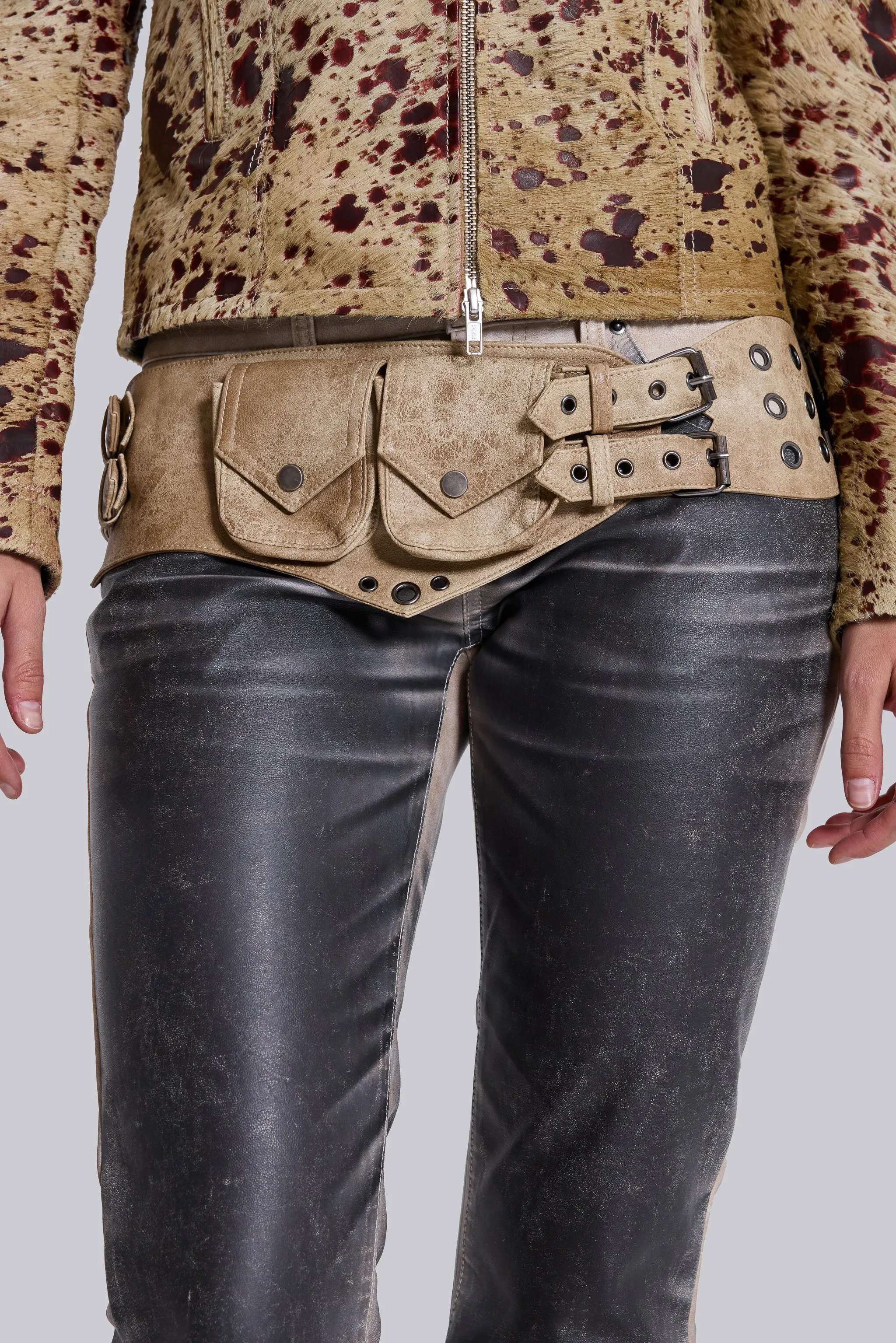Raider Faux Leather Pocket Belt sold by Jaded London