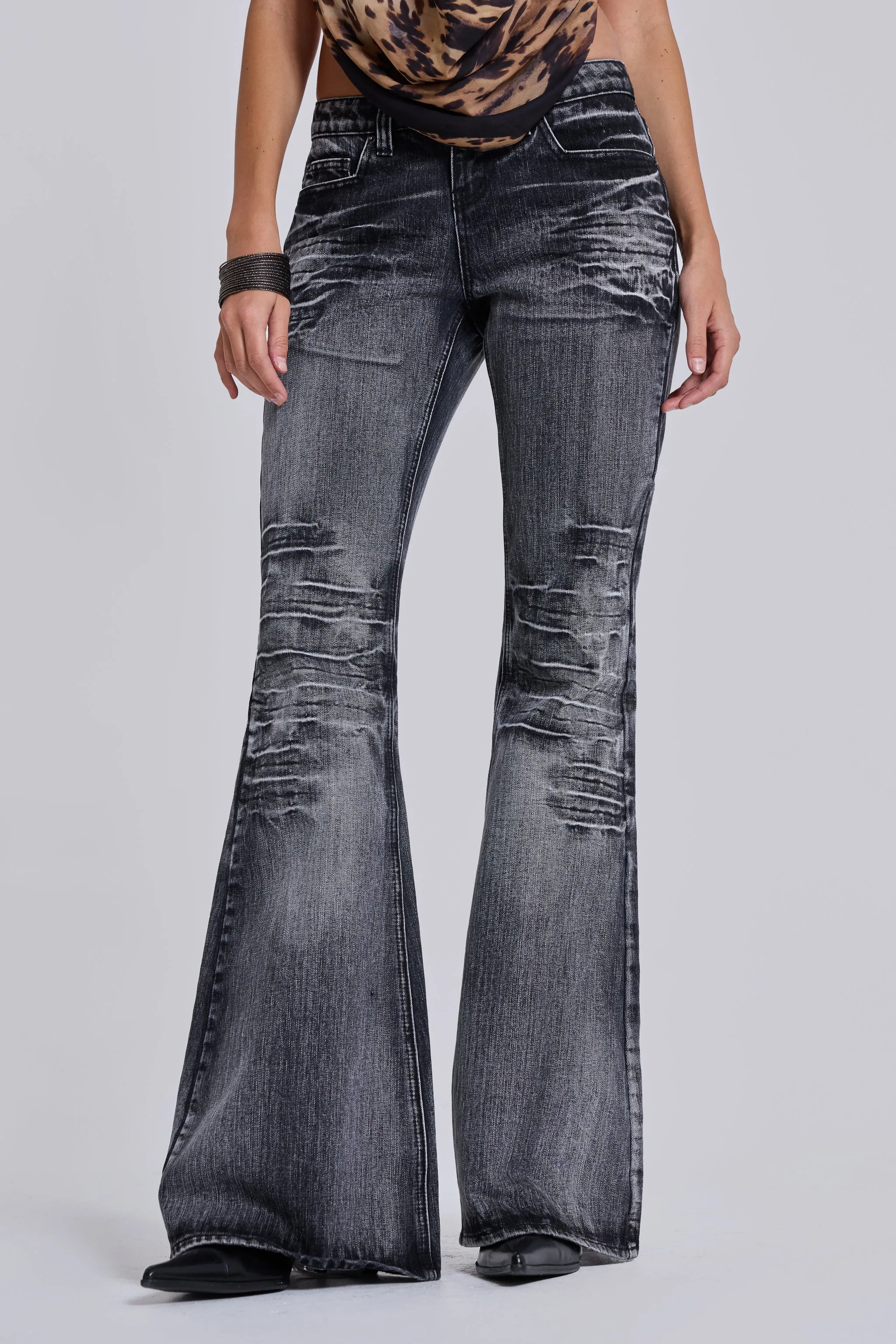 Washed Black Drift Bootcut Jeans sold by Jaded London product image thumbnail 2