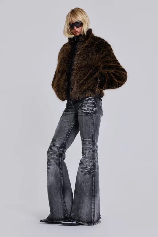 Washed Black Drift Bootcut Jeans sold by Jaded London