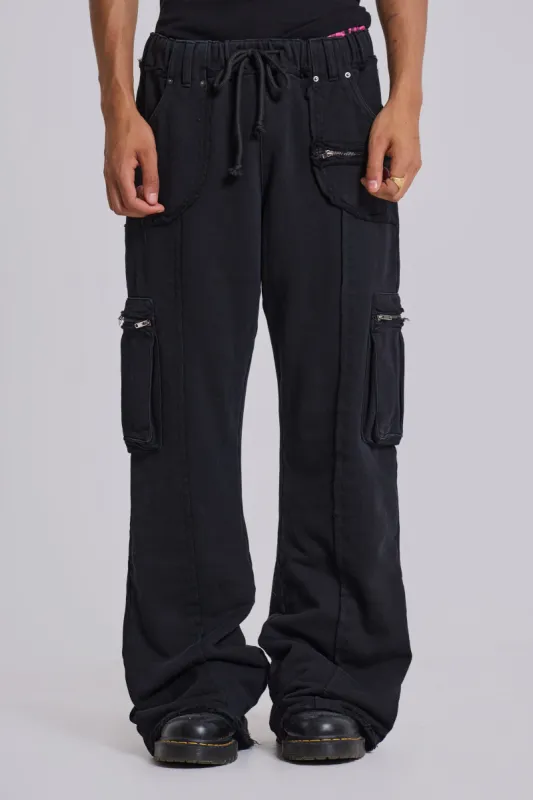 Black Shift Cargo Joggers made by Jaded London