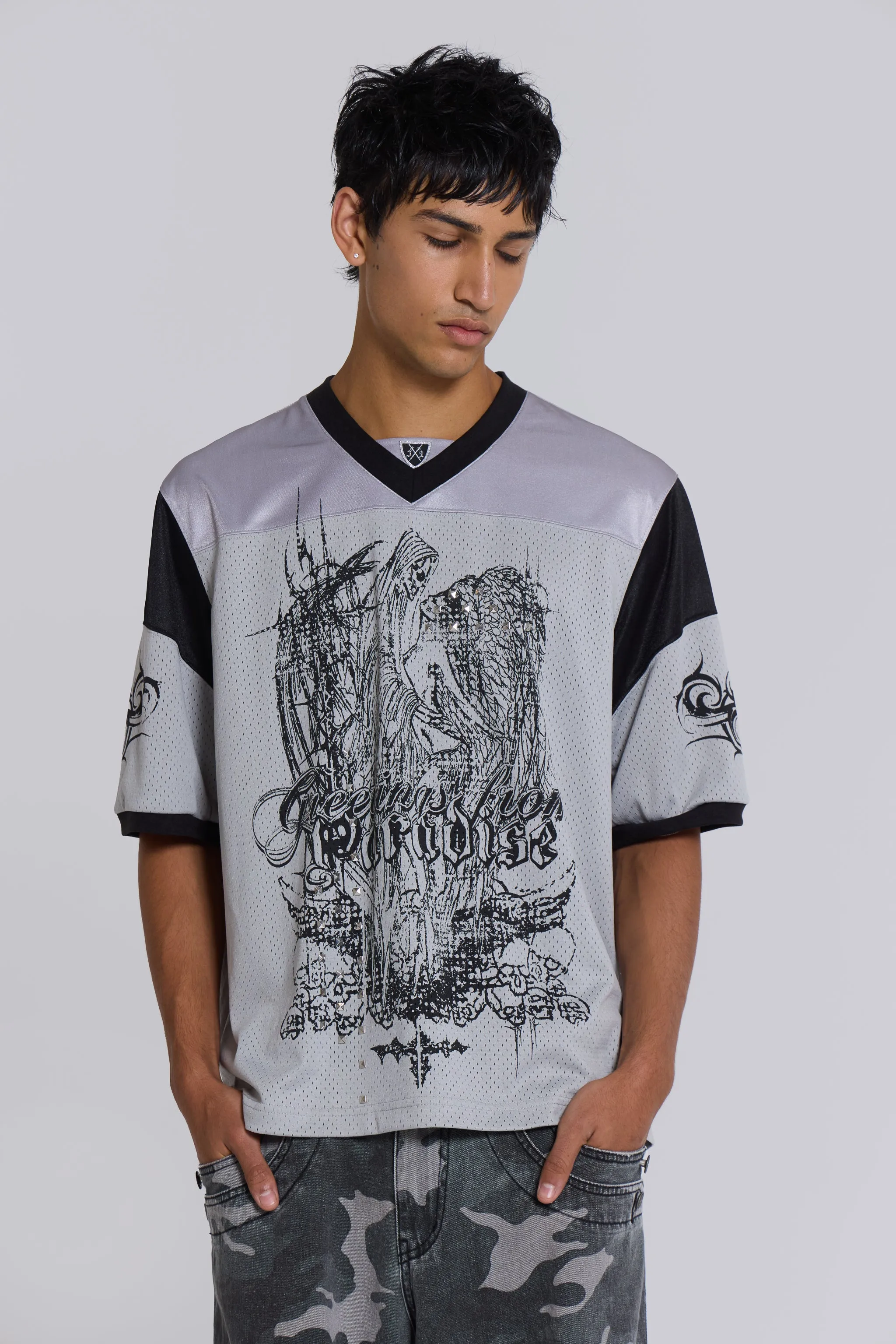 Paradise Silver Football Jersey sold by Jaded London product image thumbnail 3