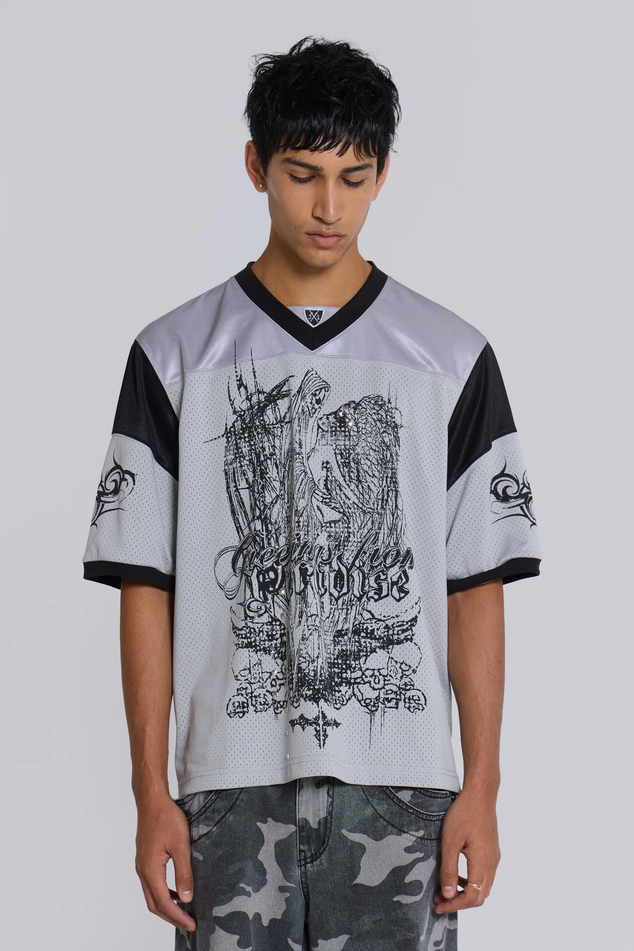 Paradise Silver Football Jersey sold by Jaded London product image thumbnail 4