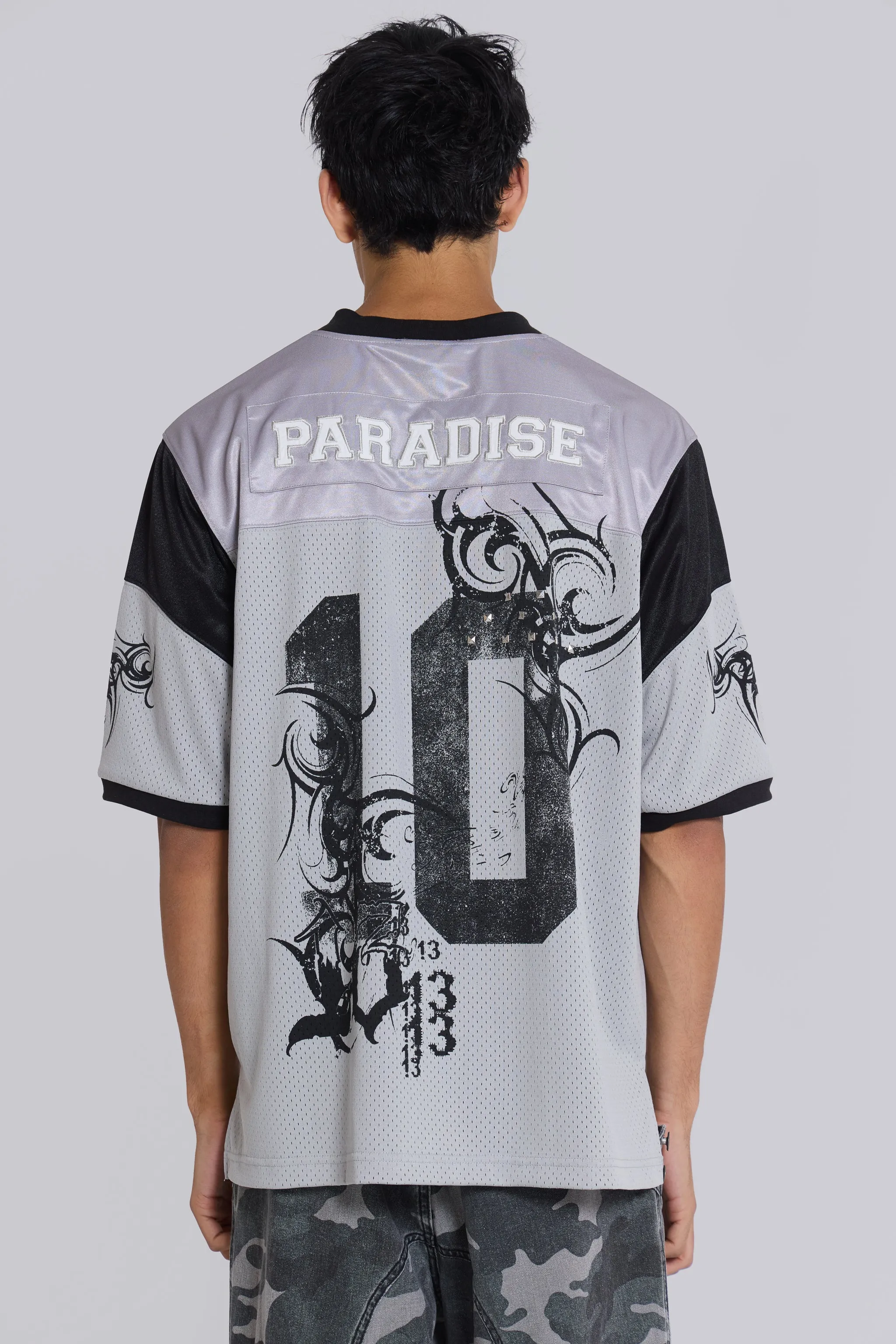 Paradise Silver Football Jersey sold by Jaded London