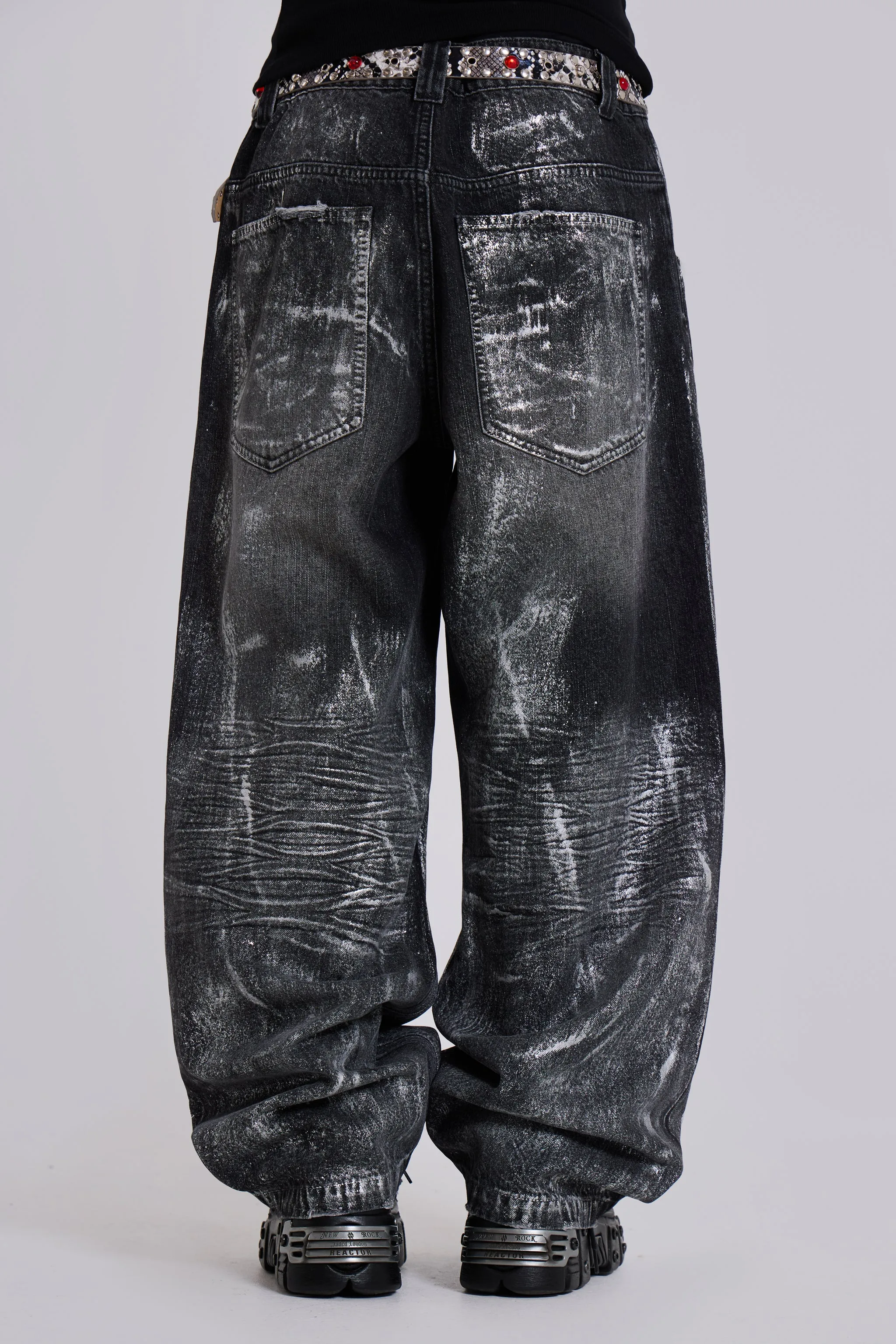 Gunmetal Colossus Jeans sold by Jaded London product image thumbnail 5