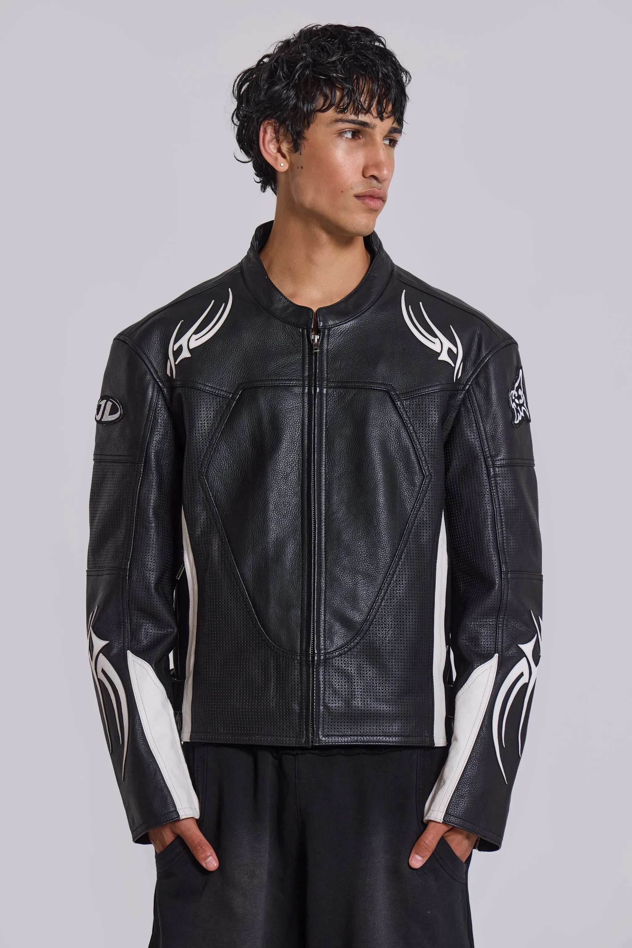 Crash Leather Biker Jacket sold by Jaded London product image thumbnail 4