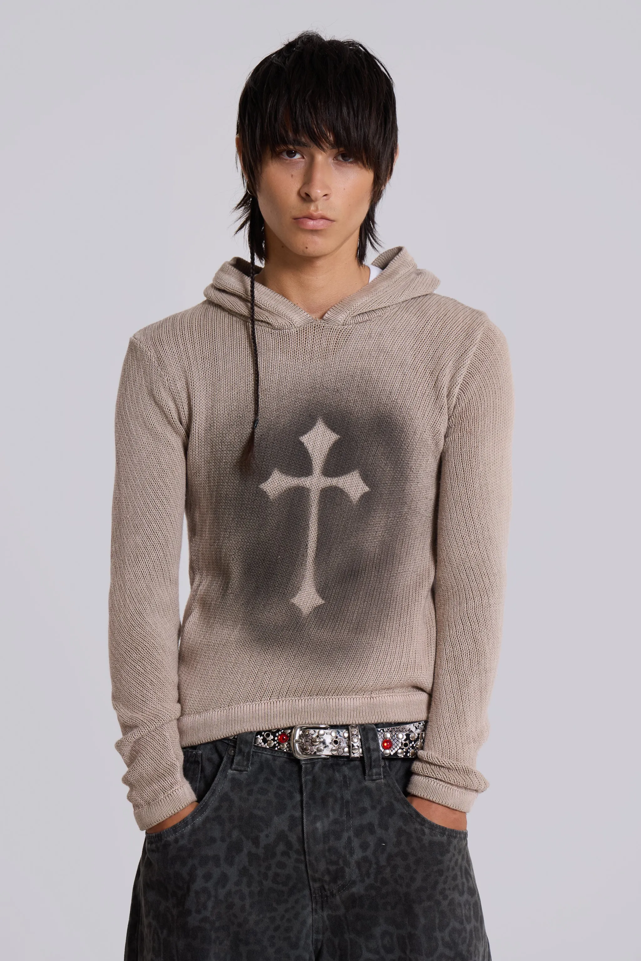 Sainted Knit Hoodie sold by Jaded London