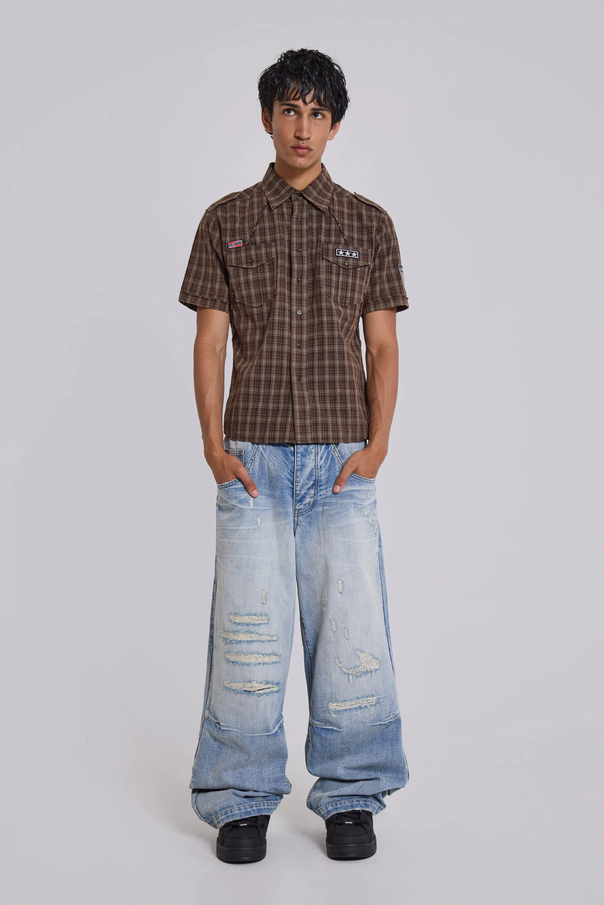 Brown Check Scout Shirt sold by Jaded London product image thumbnail 5