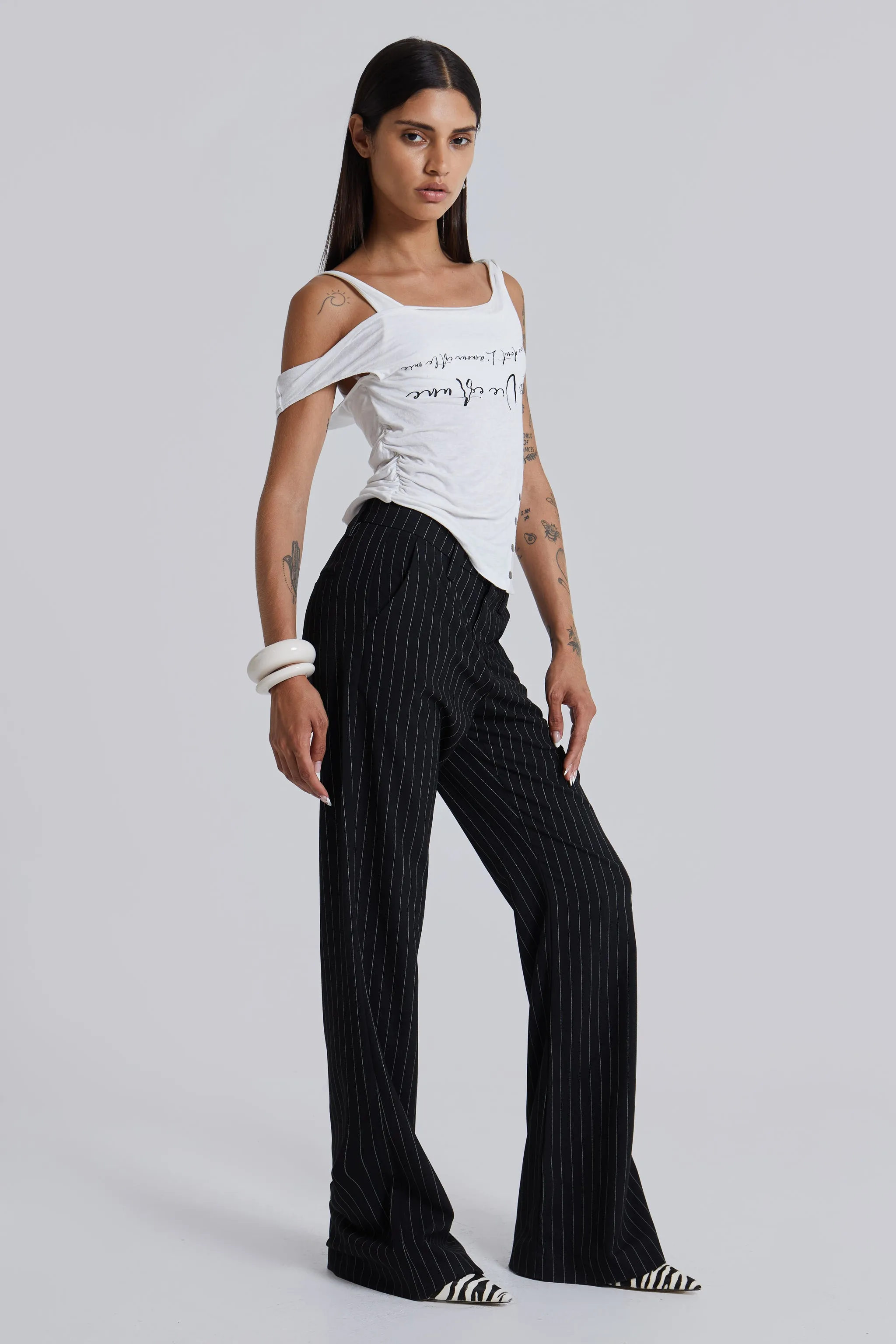 Stacked Bootcut Suit Pants sold by Jaded London product image thumbnail 4