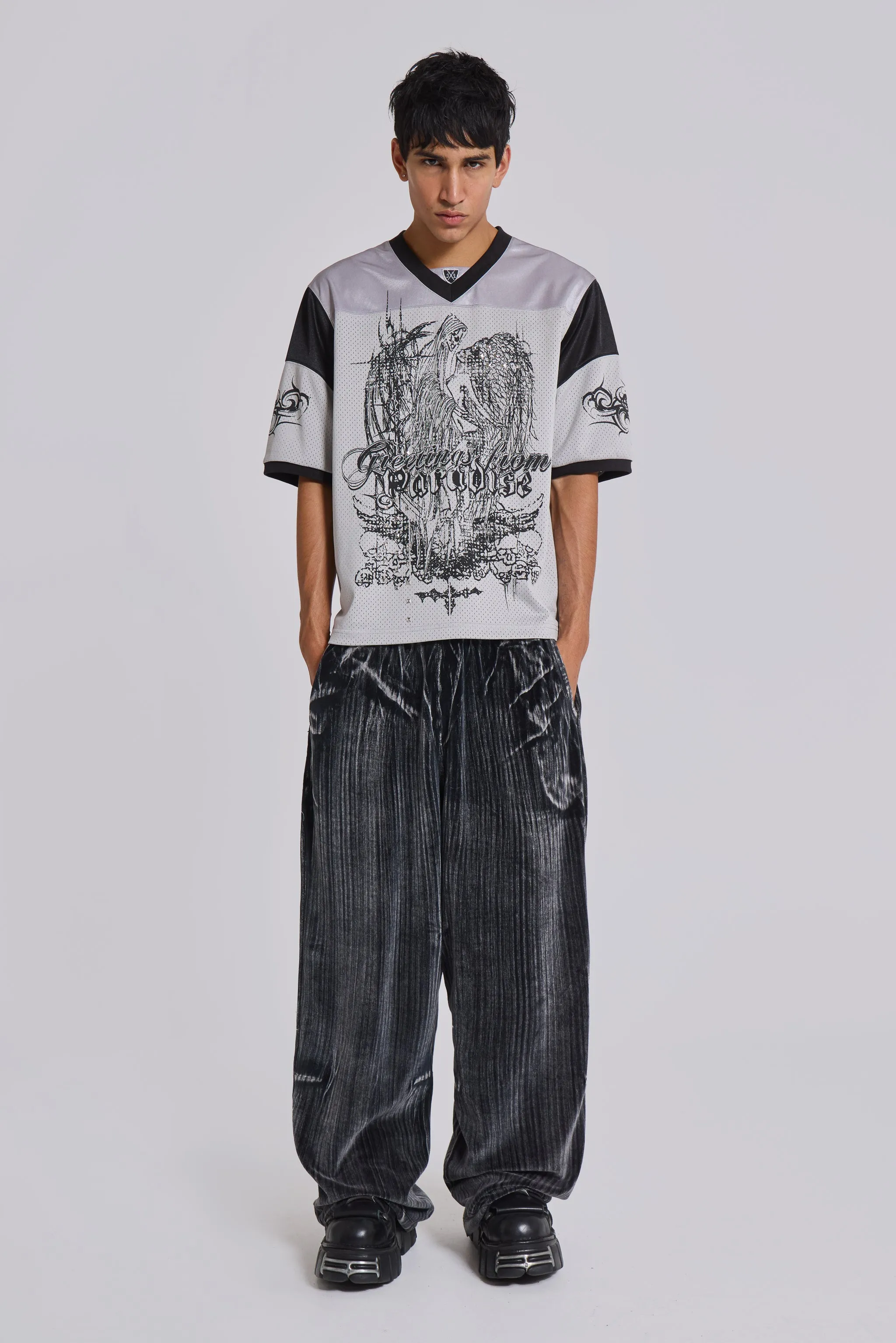 Crease Velour Baggy Monster Joggers sold by Jaded London product image thumbnail 2