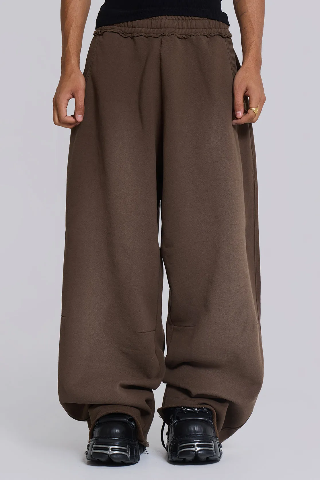 Brown Baggy Monster Joggers sold by Jaded London