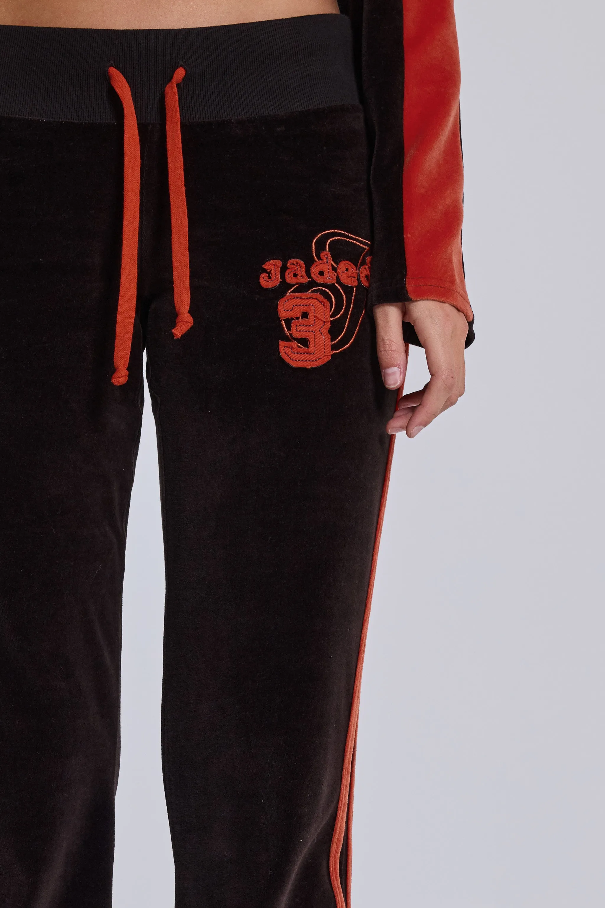 Brown Three Velour Low-rise Bootcut Trousers sold by Jaded London product image thumbnail 5