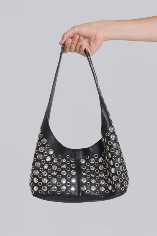 Osmium Studded Leather Bag in Black sold by Jaded London