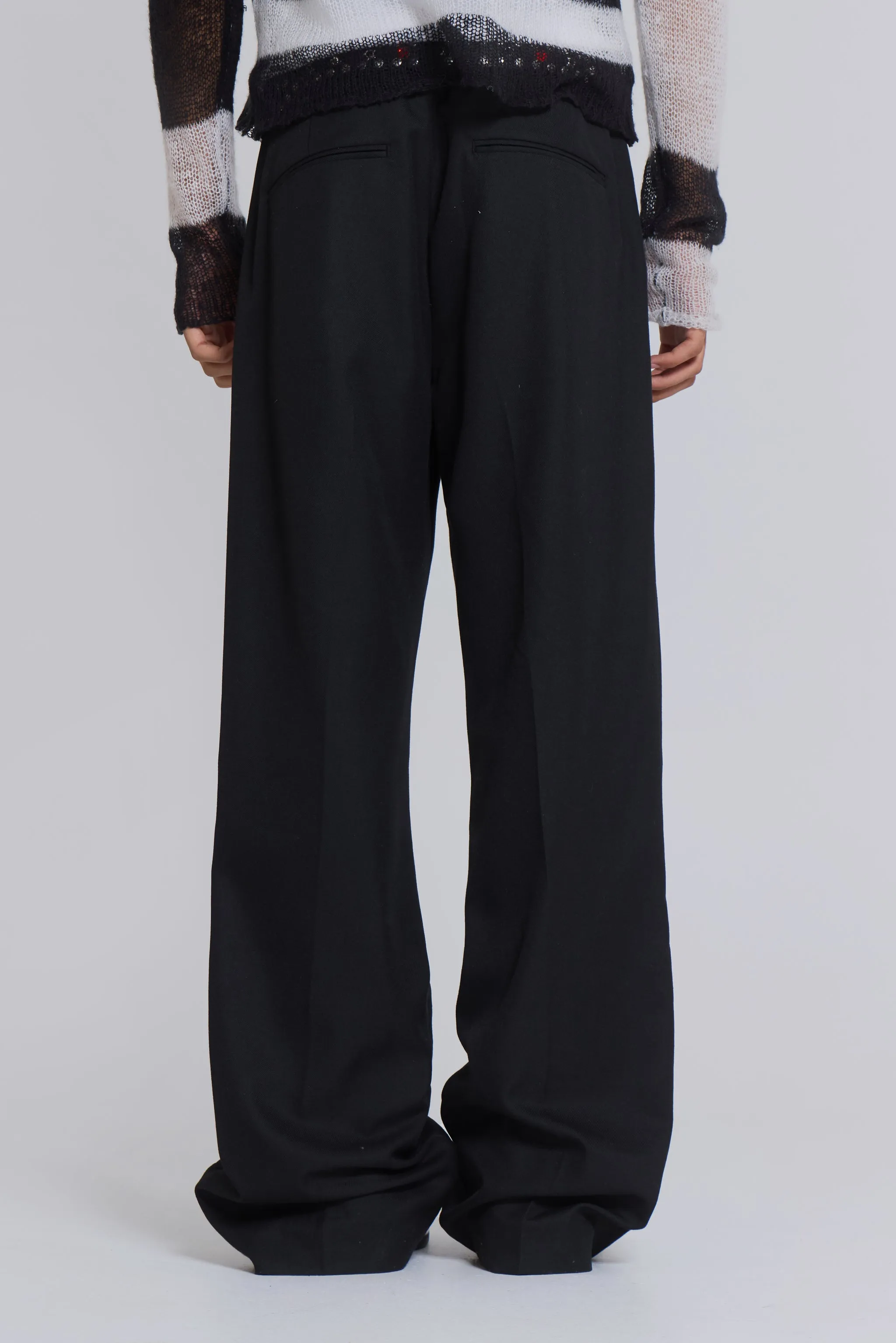 Black Stacked Bootcut Suit Pants sold by Jaded London product image thumbnail 4