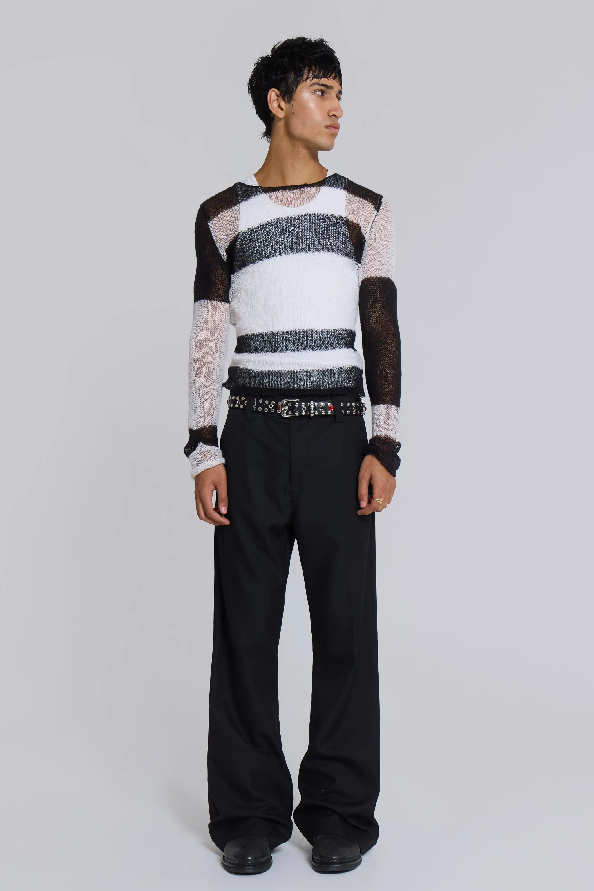 Black Stacked Bootcut Suit Pants sold by Jaded London product image thumbnail 3