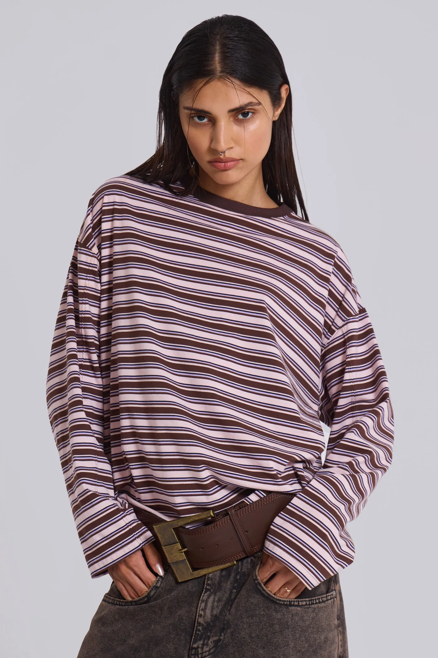 Matilda Stripe Long Sleeve Top sold by Jaded London