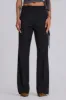 Black Stacked Bootcut Suit Pants sold by Jaded London