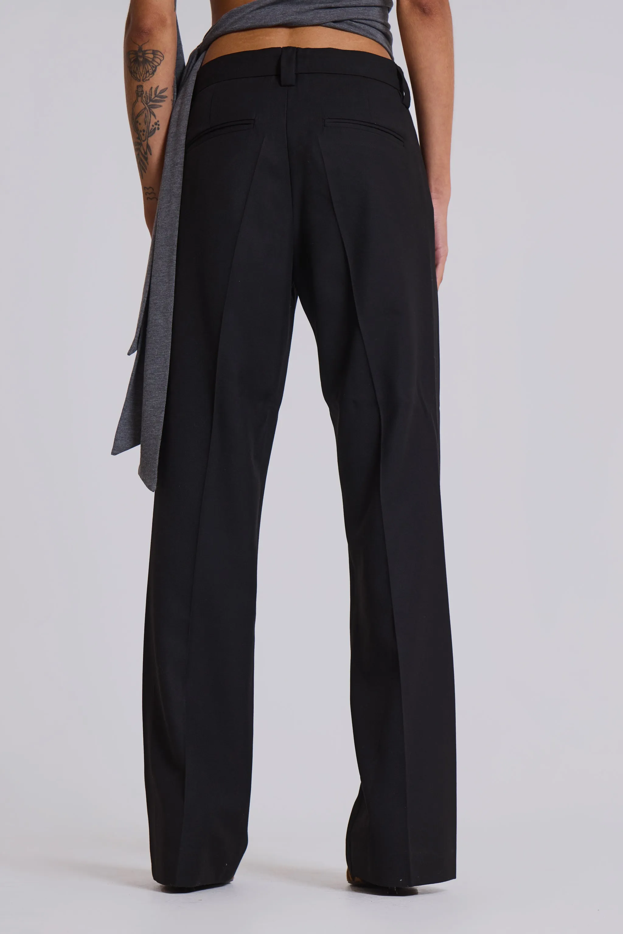 Black Stacked Bootcut Suit Pants sold by Jaded London product image thumbnail 3