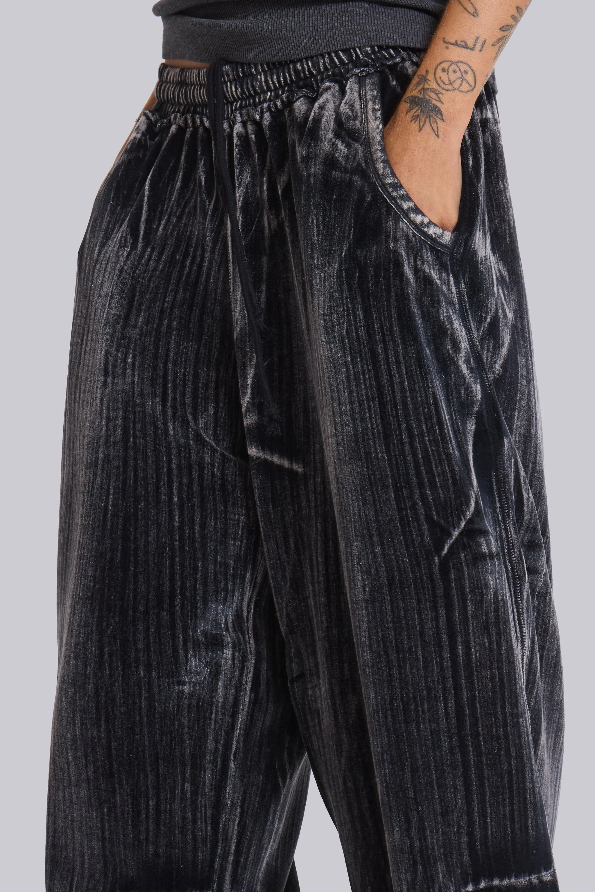 Crease Velour Baggy Monster Joggers sold by Jaded London product image thumbnail 5