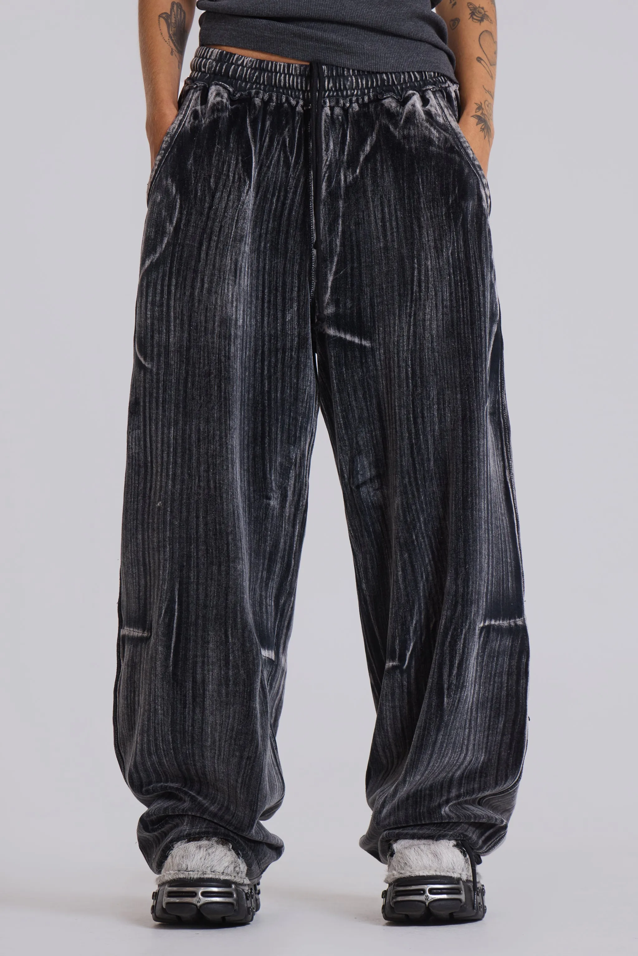 Crease Velour Baggy Monster Joggers sold by Jaded London product image thumbnail 2